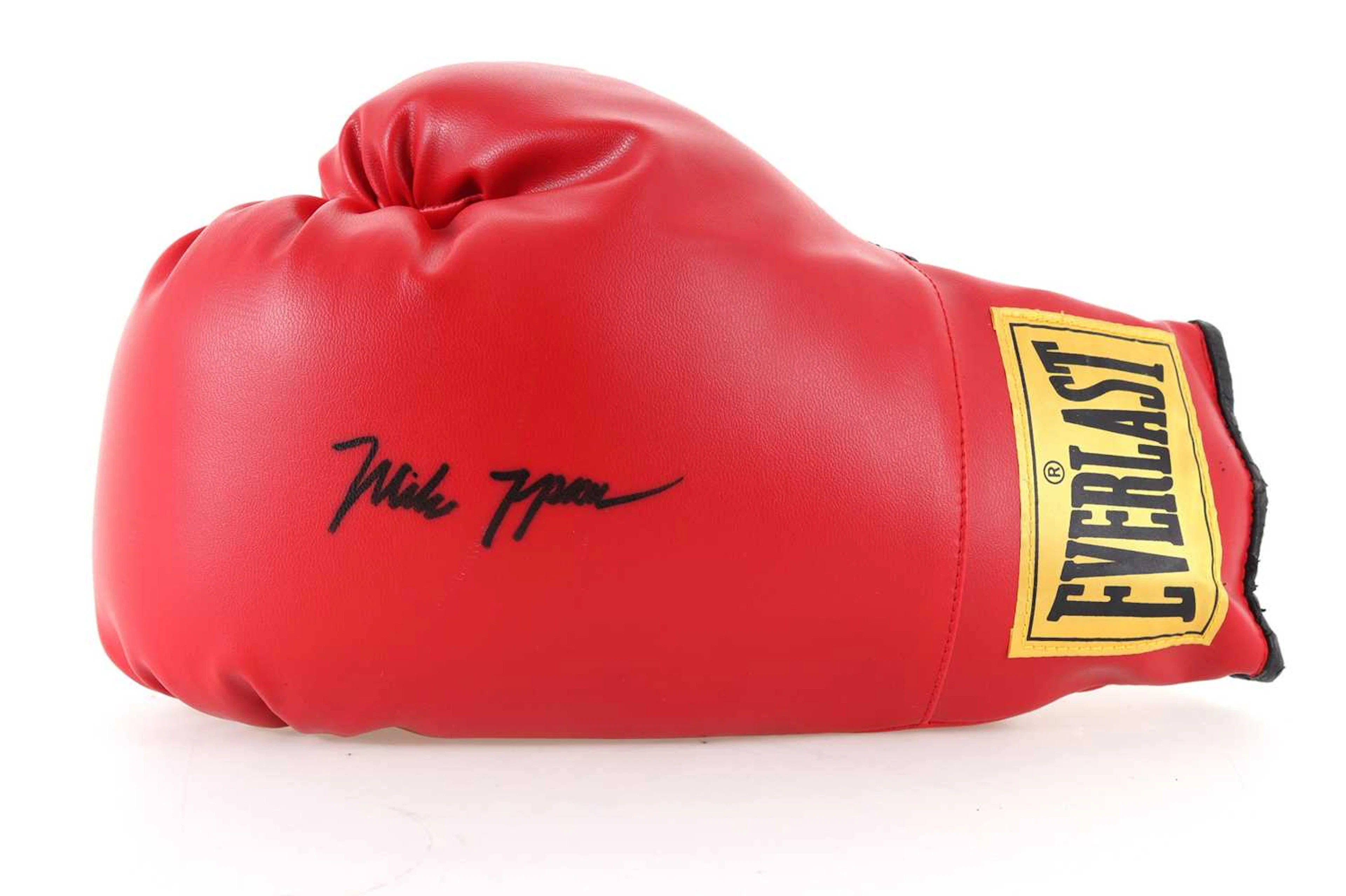 FOUR AUTOGRAPHED BOXING GLOVES EVERLAST (2), LONSDALE AND V.I.P.