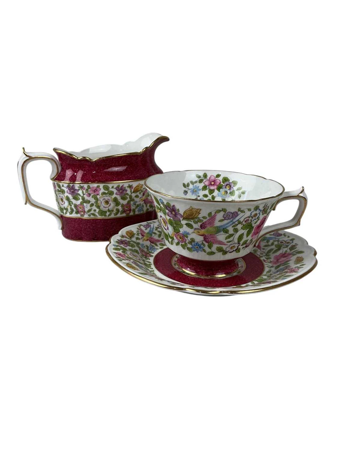 ROYAL CROWN DERBY TEA SERVICE, MID 20TH CENTURY ALONG WITH TUSCAN