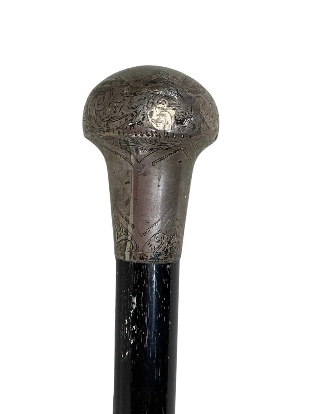 EBONISED WALKING CANE LATE 19TH CENTURY