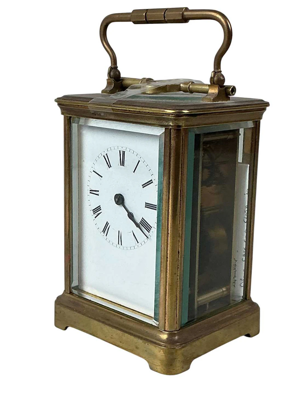 BRASS FOUR GLASS CARRIAGE CLOCK LATE 19TH CENTURY