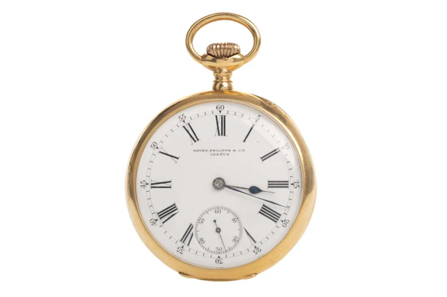 PATEK PHILLIPE GOLD OPEN FACE POCKET WATCH LATE 19TH/EARLY 20TH CENTURY