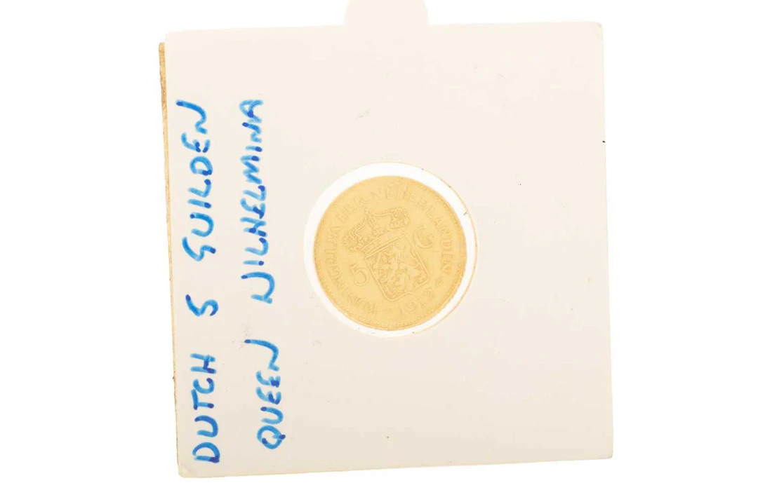 QUEEN WILHELMINA 5 GUILDERS GOLD COIN 1912