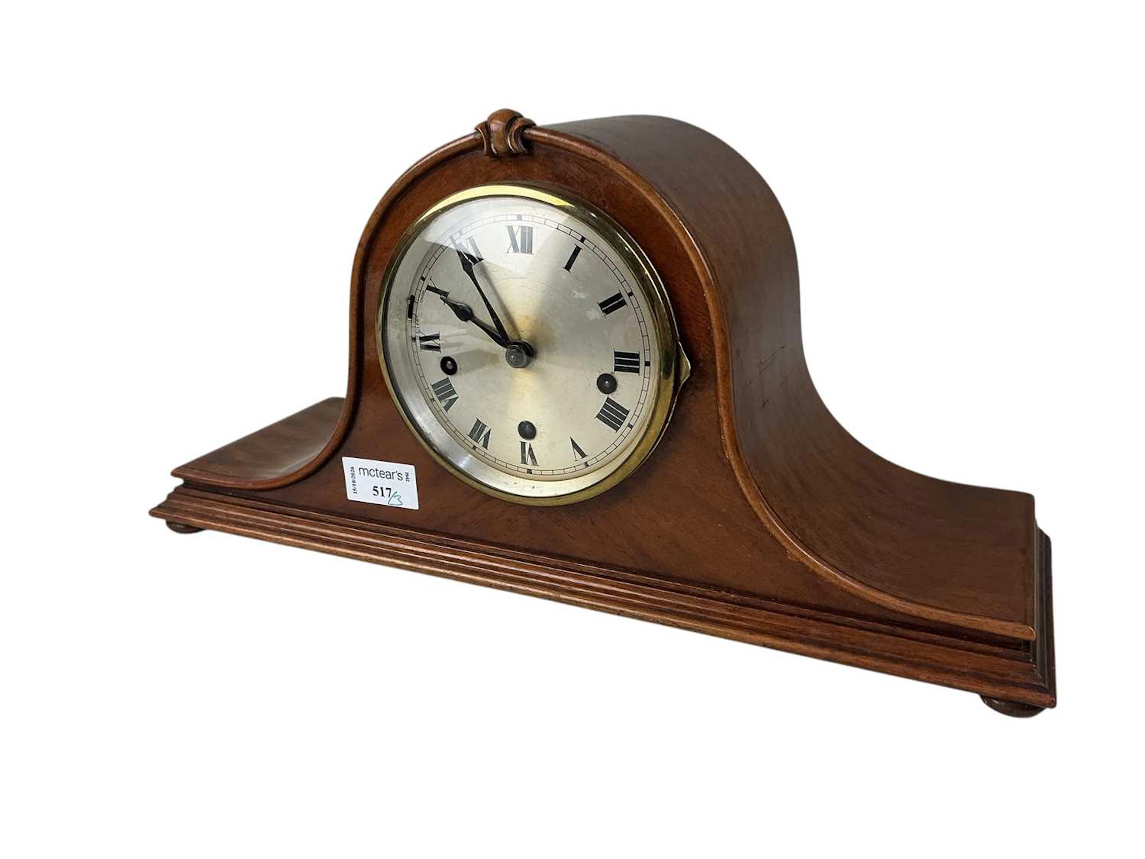 OAK CASED MANTEL CLOCK, MID 20TH CENTURY AND TWO OTHER CLOCKS