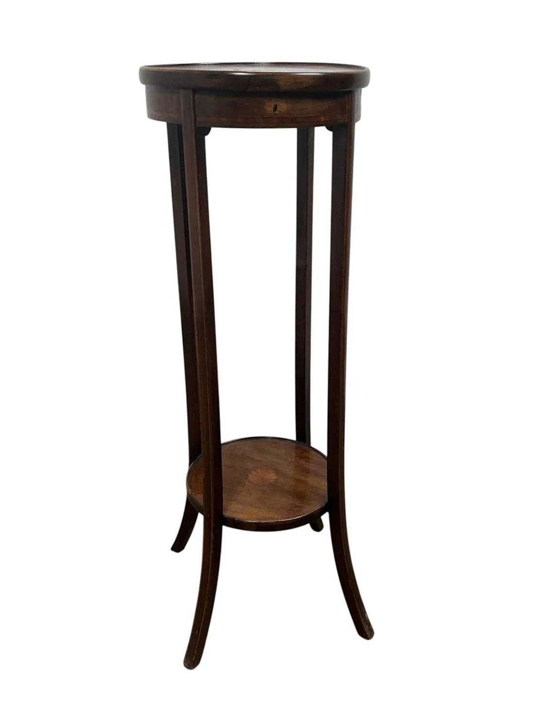 EDWARDIAN MAHOGANY TORCHERE, EARLY 20TH CENTURY ALONG WITH A MAHOGANY