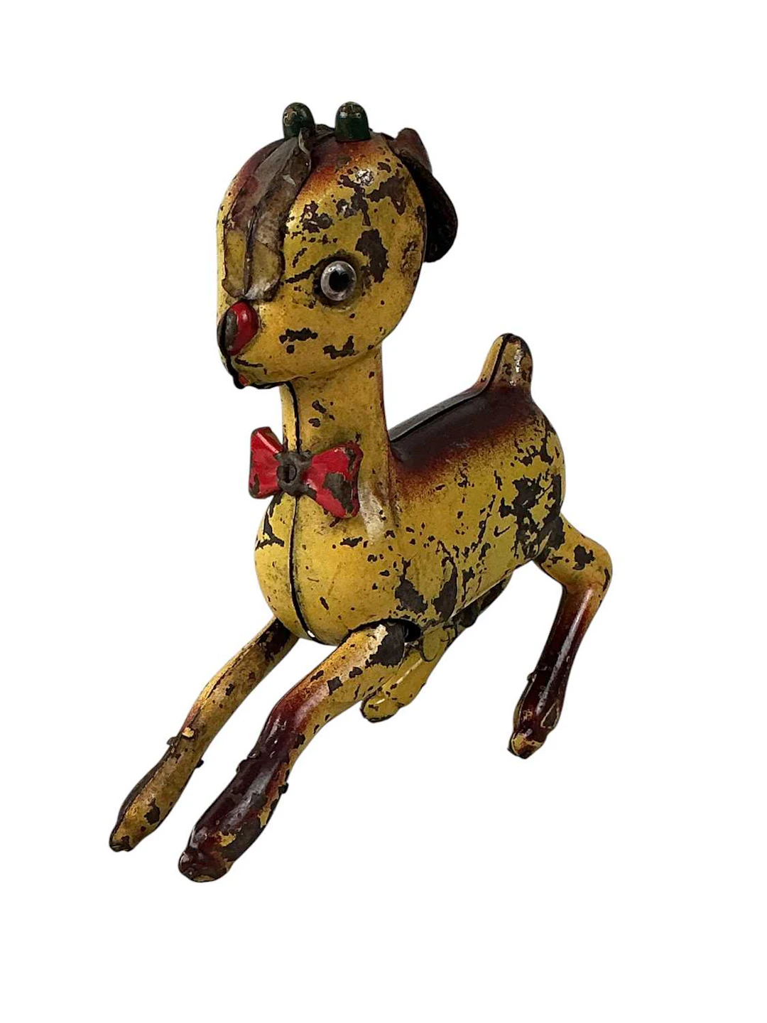 JAPANESE RUDOLPH THE RED NOSE REINDEER CLOCKWORK TOY MID 20TH CENTURY