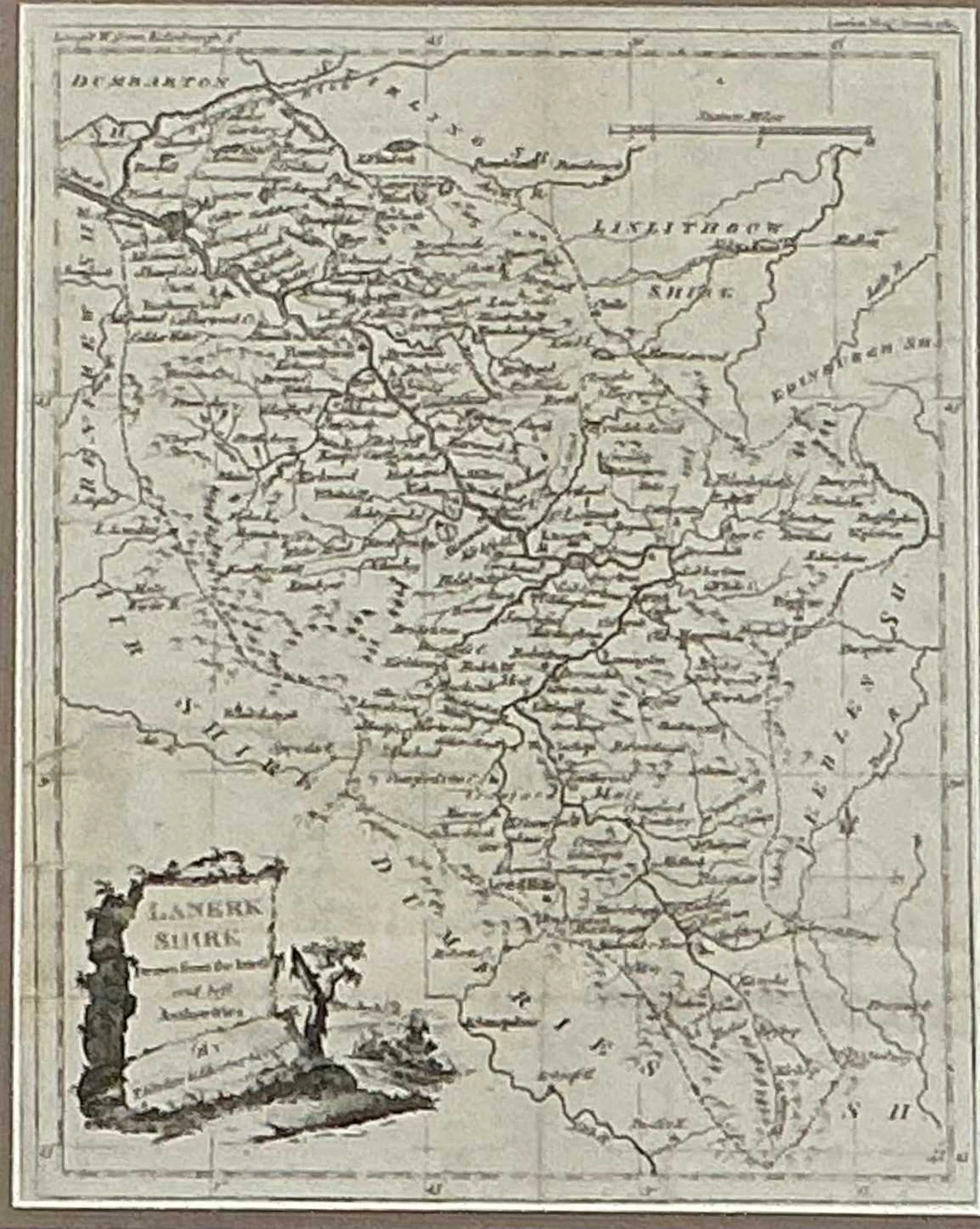 LANARKSHIRE ORDNANCE MAP CIRCA 1781