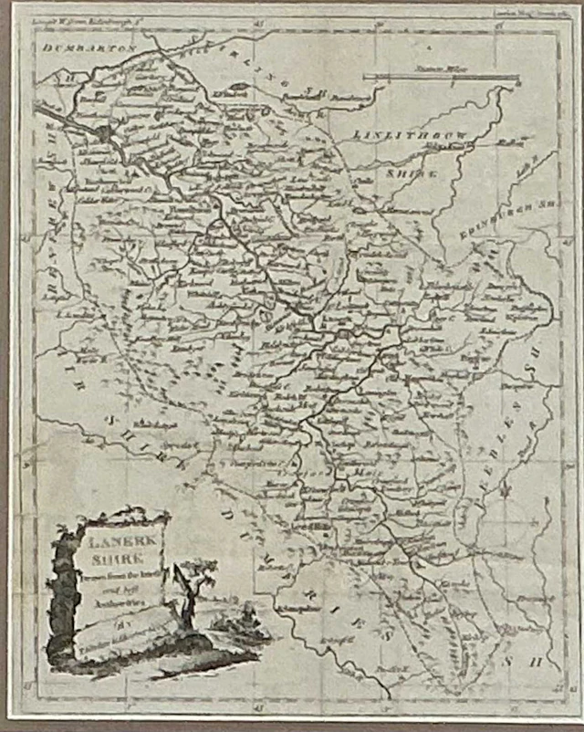 LANARKSHIRE ORDNANCE MAP CIRCA 1781