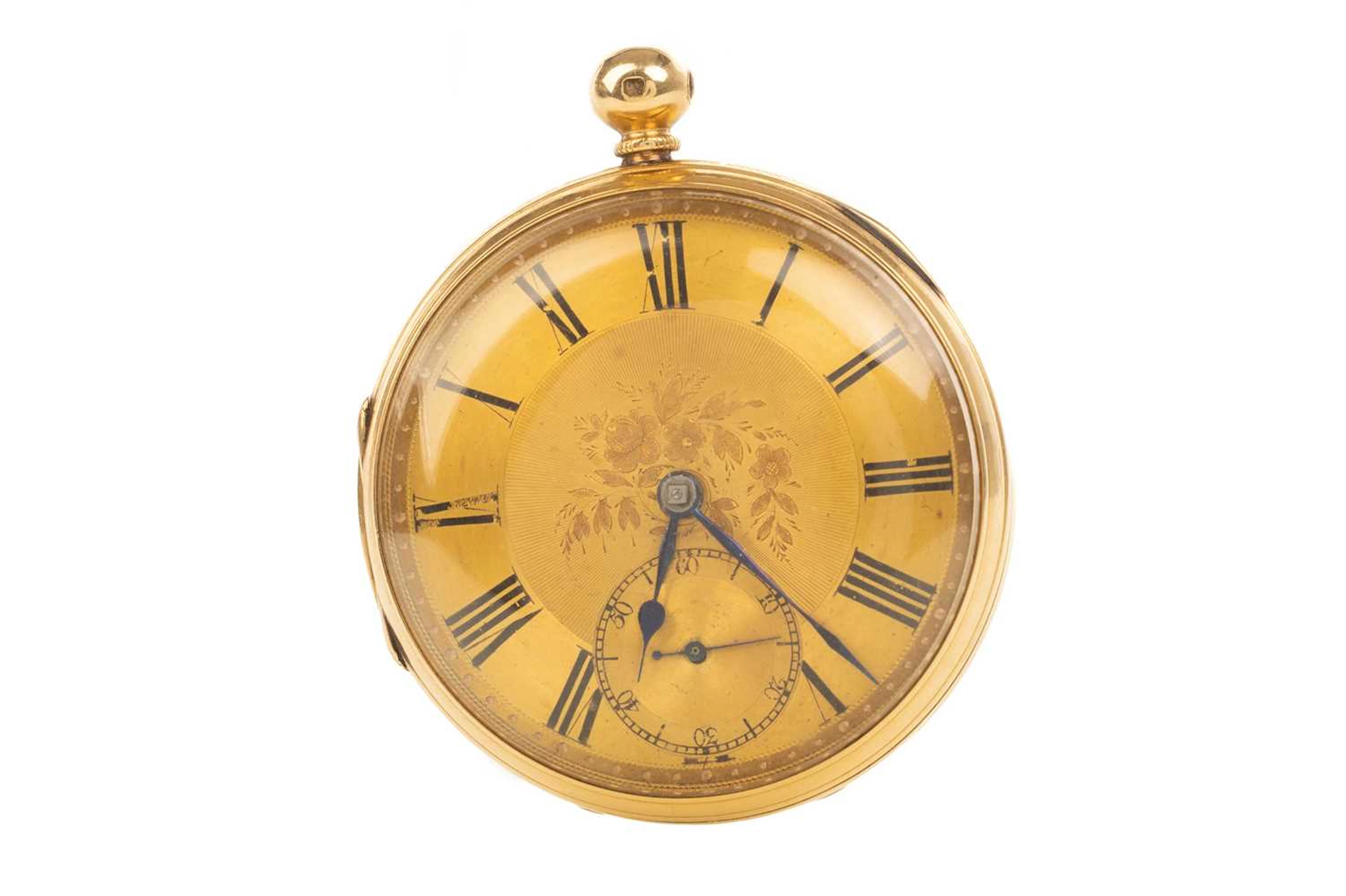 GOLD OPEN FACE POCKET WATCH LATE 19TH/EARLY 20TH CENTURY