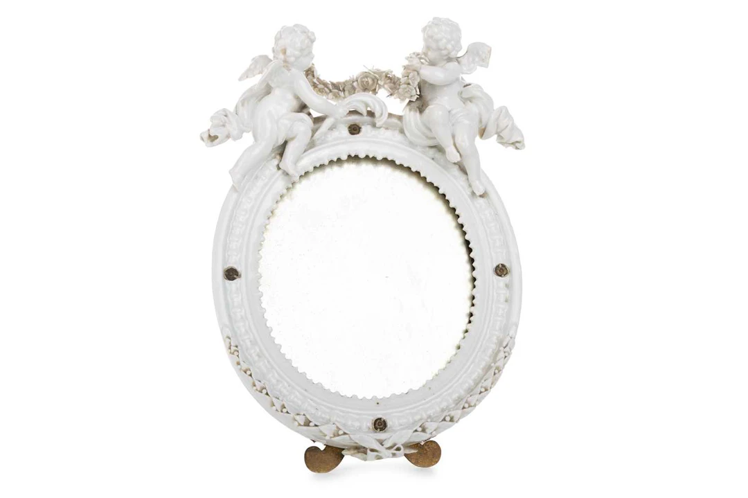 MEISSEN TABLE MIRROR LATE 19TH CENTURY