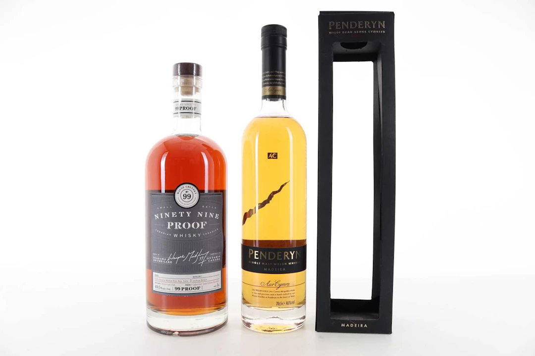 WAYNE GRETZKY'S NINETY NINE PROOF 1L AND PENDERYN MADEIRA FINISH CANADIAN