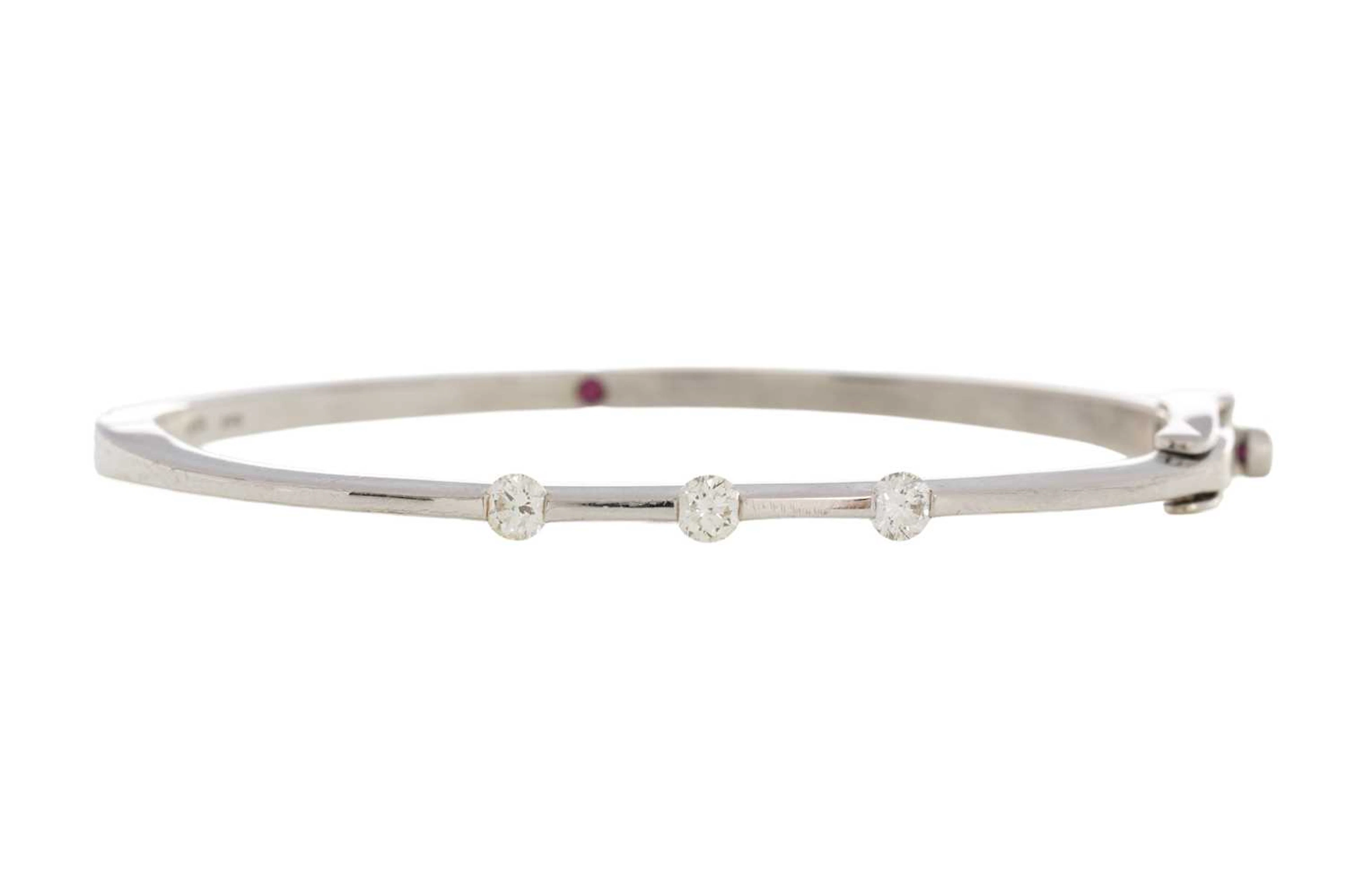 ROBERTO COIN DIAMOND AND RUBY BANGLE