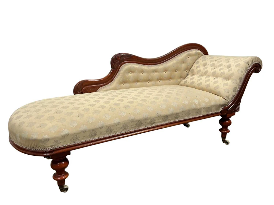 VICTORIAN MAHOGANY CHAISE LONGUE LATE 19TH CENTURY