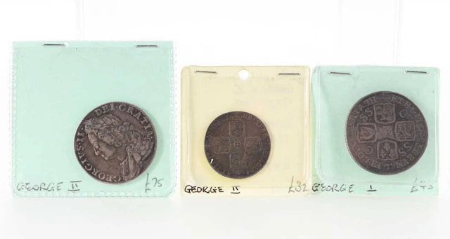 GROUP OF MILLED SILVER COINS WILLIAM III - GEORGE III