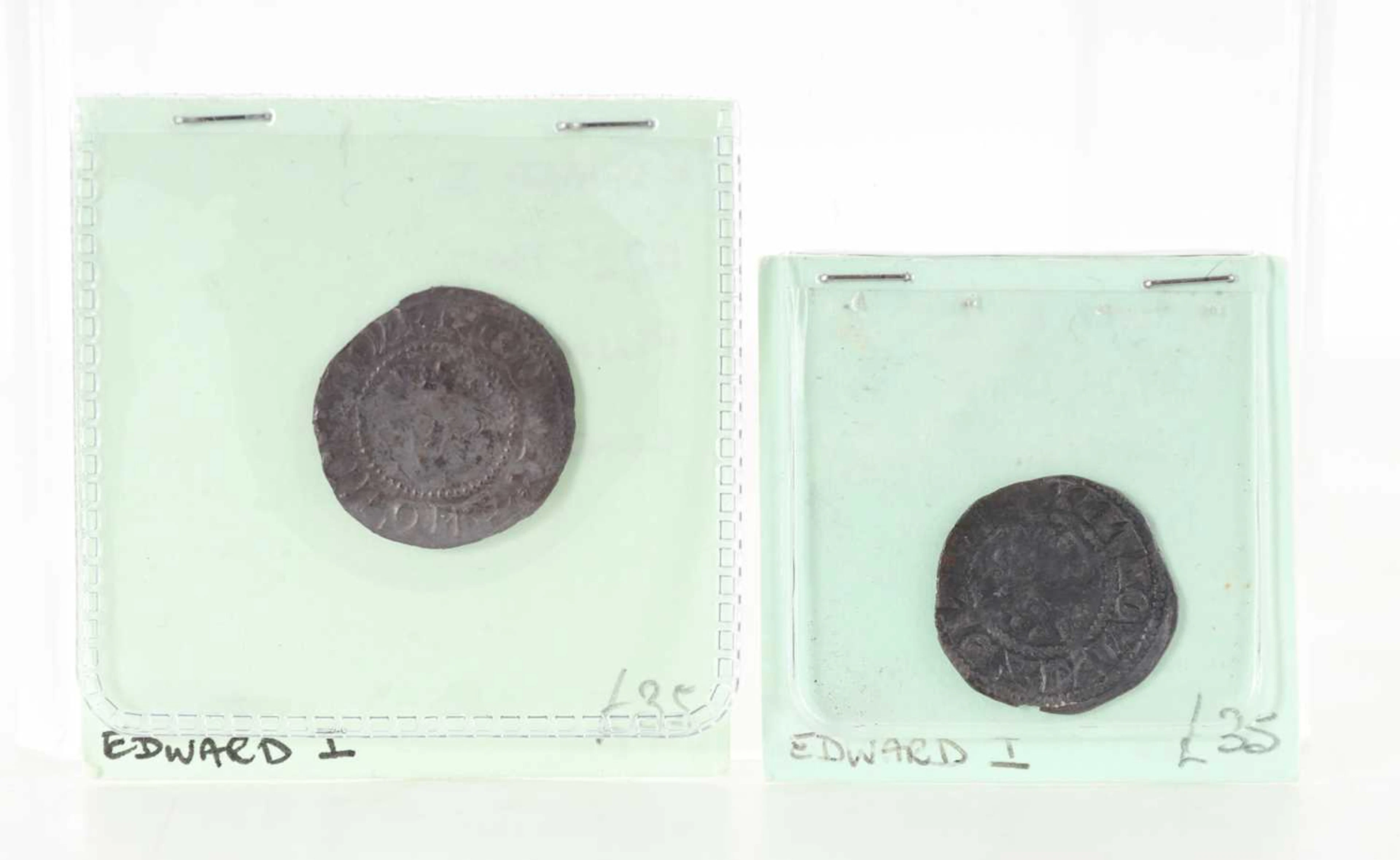 EDWARD I, TWO HAMMERED SILVER PENNIES 1272-1307