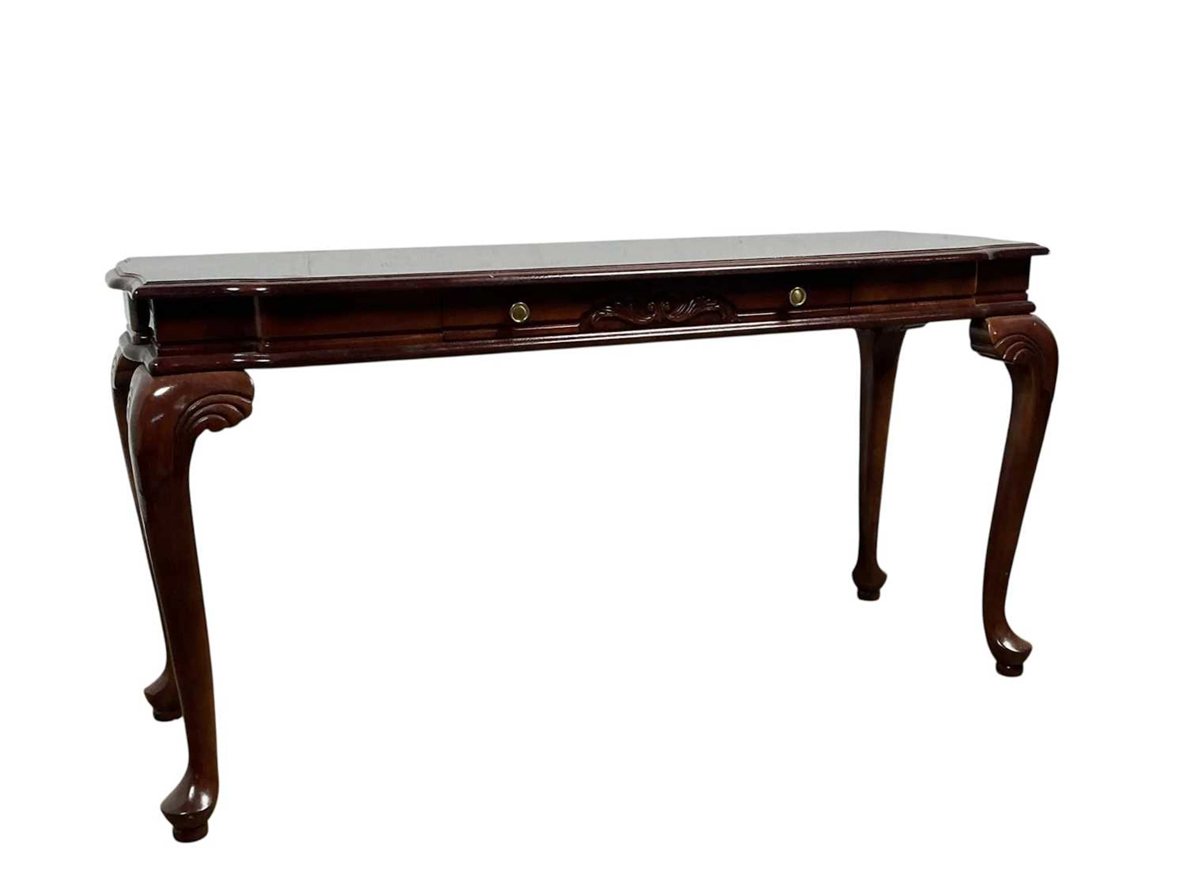 REPRODUCTION MAHOGANY CONSOLE TABLE LATE 20TH CENTURY