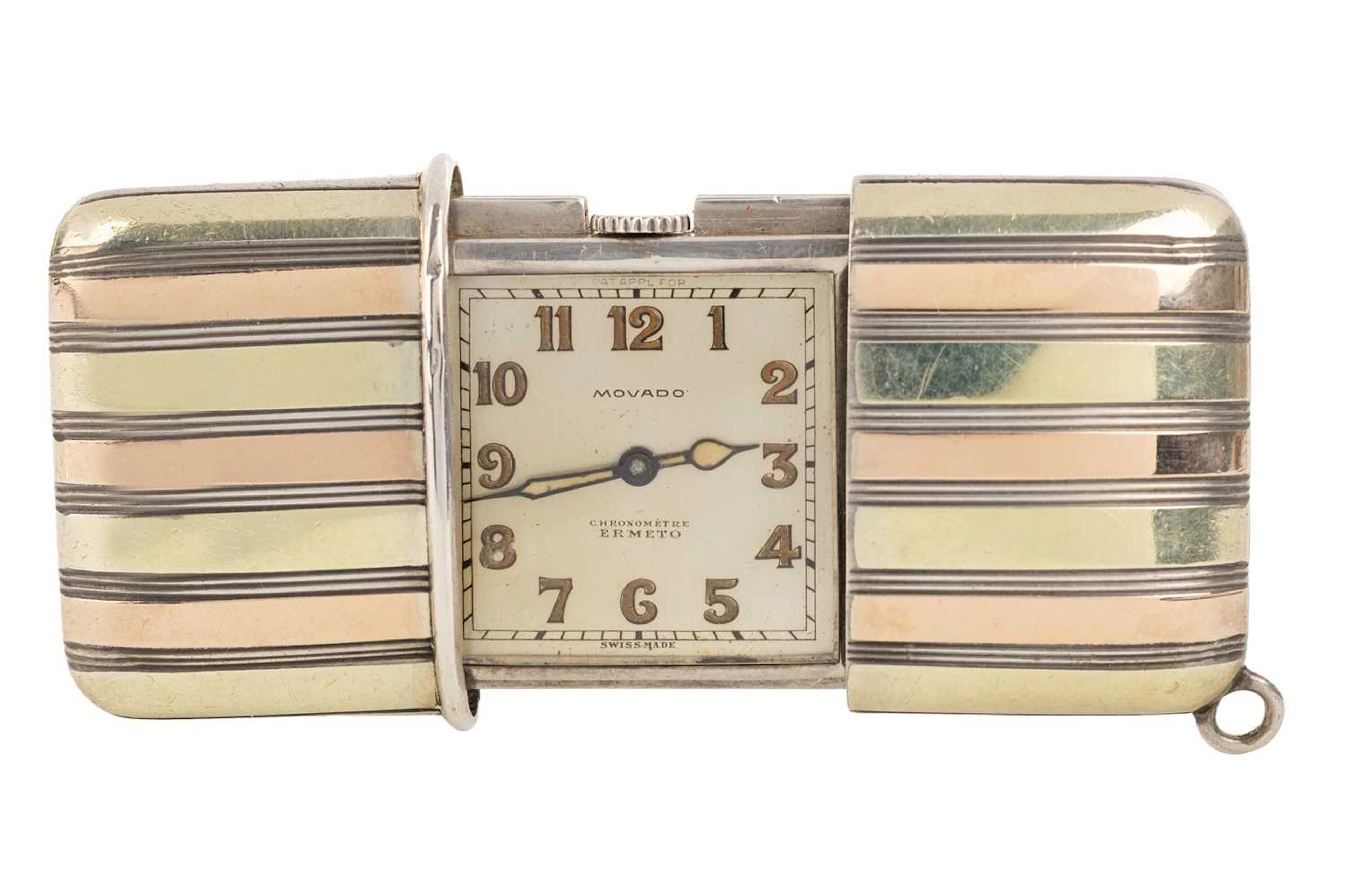 MOVADO ART DECO MANUAL WIND SILVER PURSE WATCH