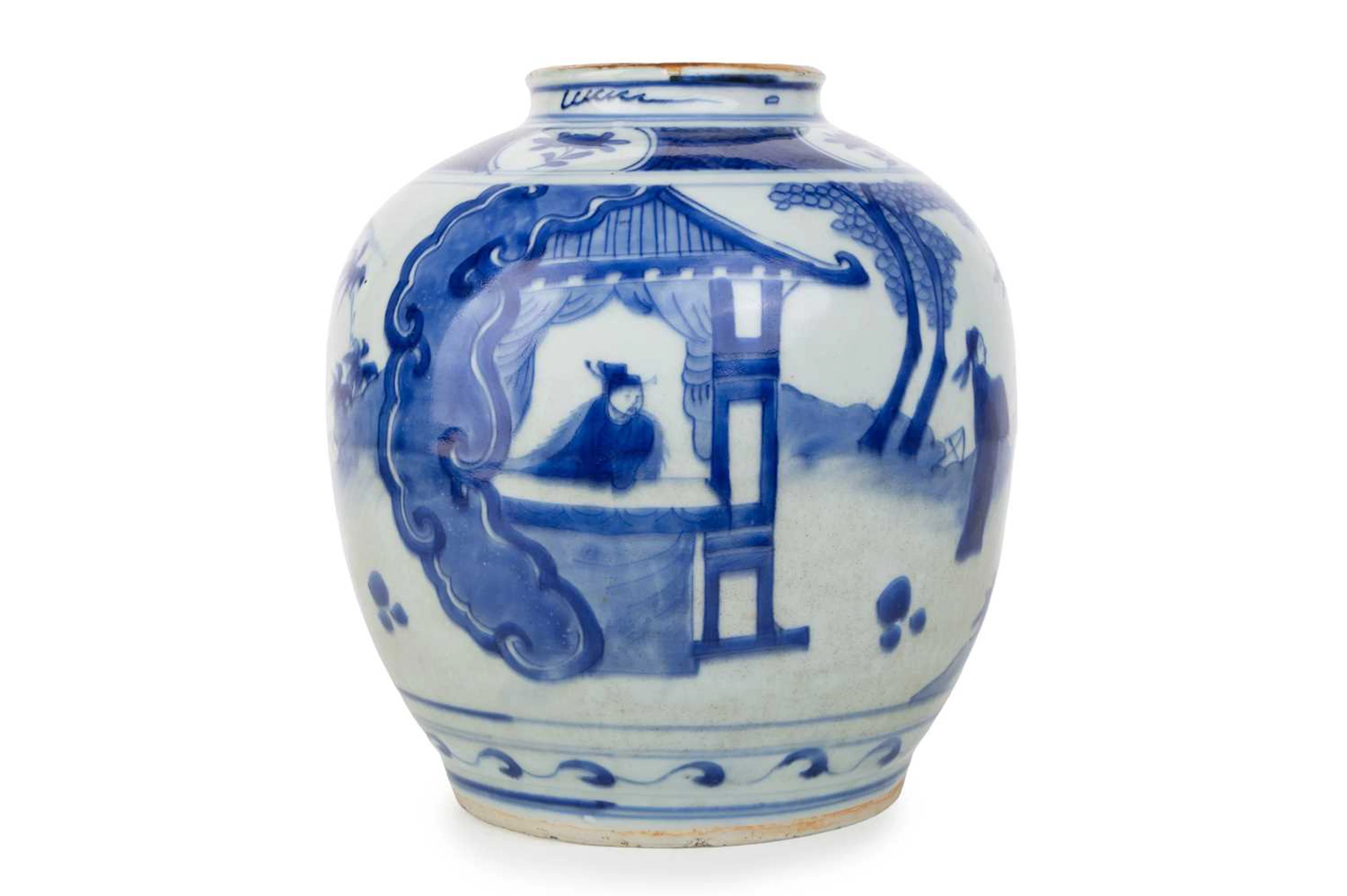 CHINESE BLUE AND WHITE JAR KANGXI PERIOD (1662-1722)