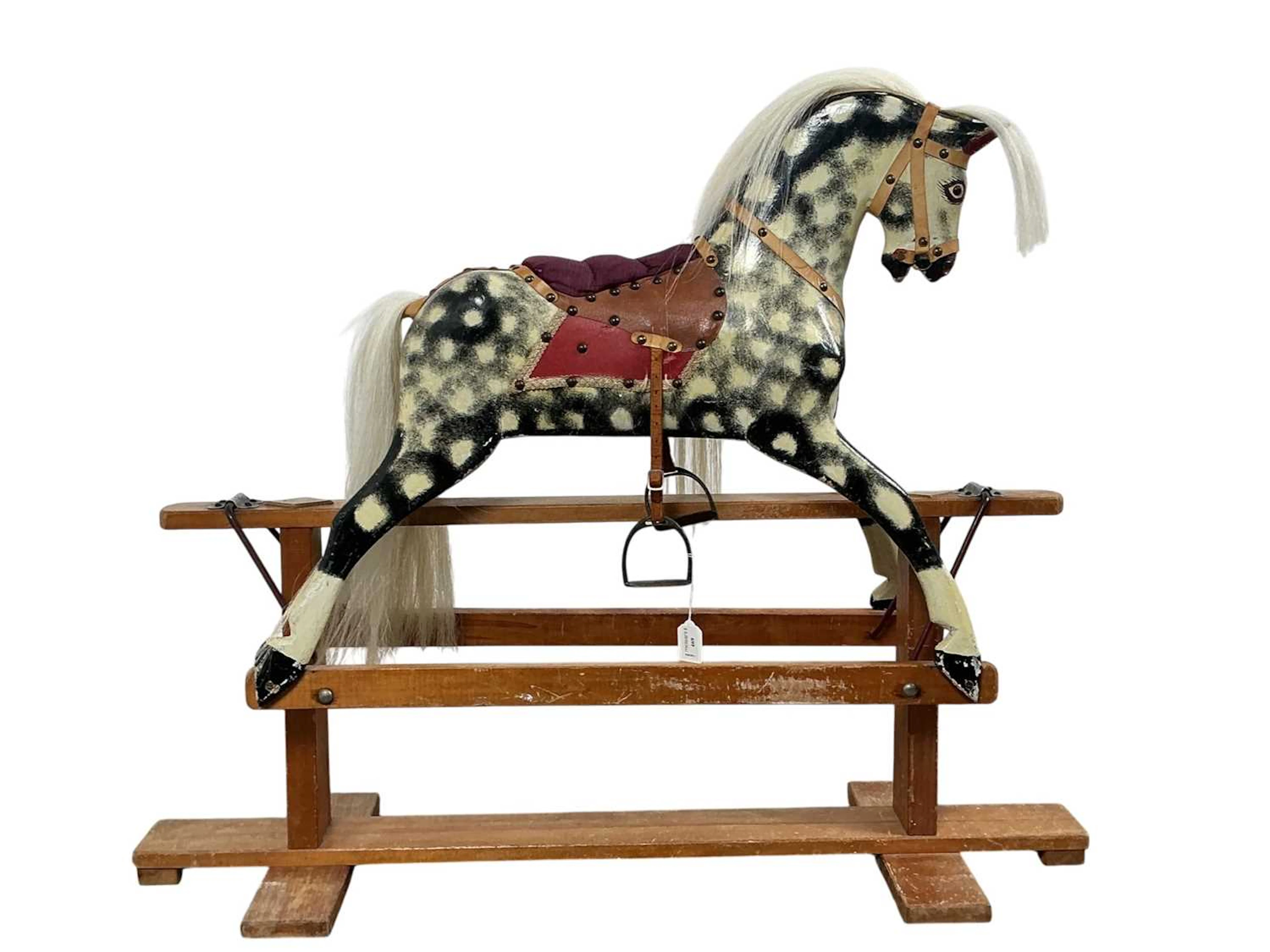 VINTAGE ROCKING HORSE MID 20TH CENTURY