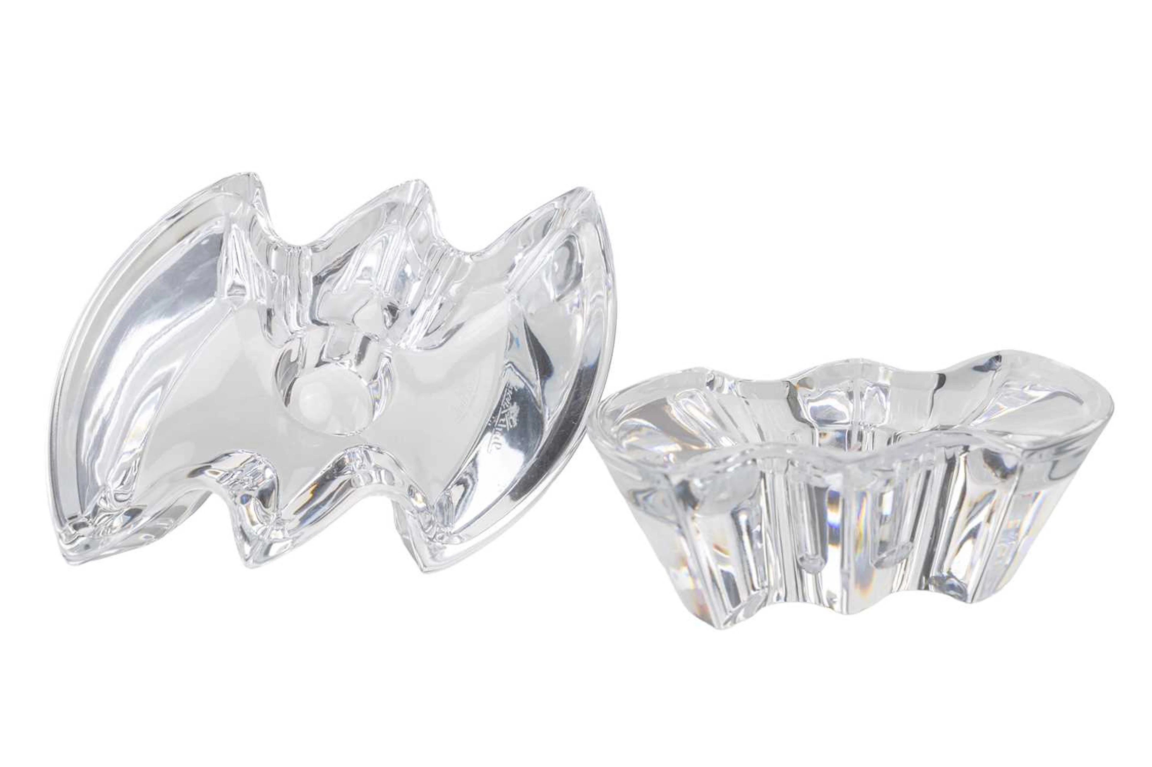 PAIR OF CONTEMPORARY ROSENTHAL GLASS CANDLE HOLDERS LATE 20TH CENTURY