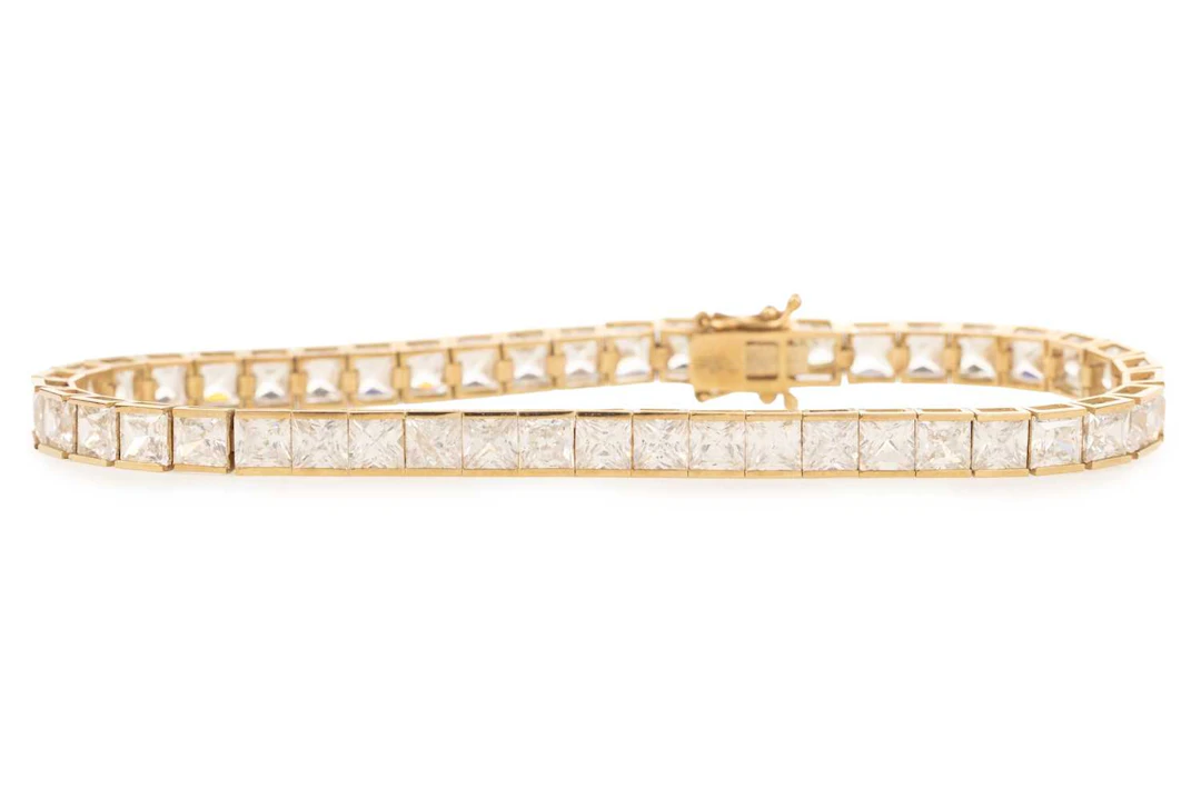 CUBIC ZIRCONIA TENNIS BRACELET LATE 20TH CENTURY