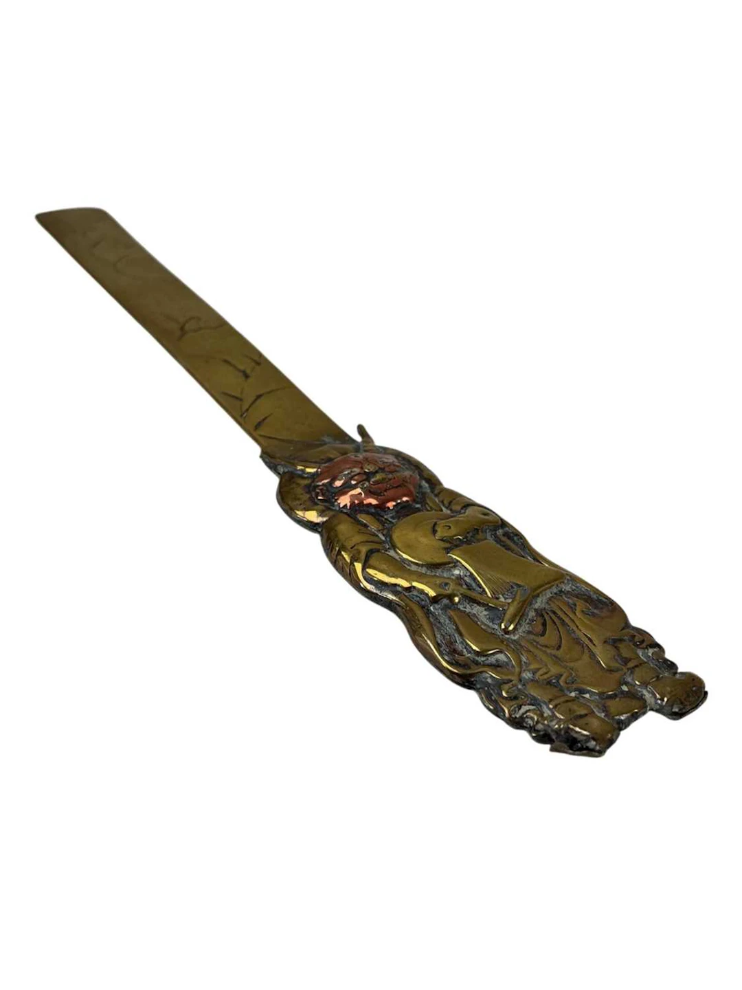 JAPANESE BRASS PAGE TURNER, LATE 19TH CENTURY AND OTHER ITEMS