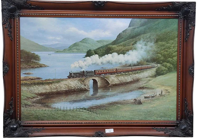 LOCOMOTIVE ON BRIDGE LATE 20TH CENTURY