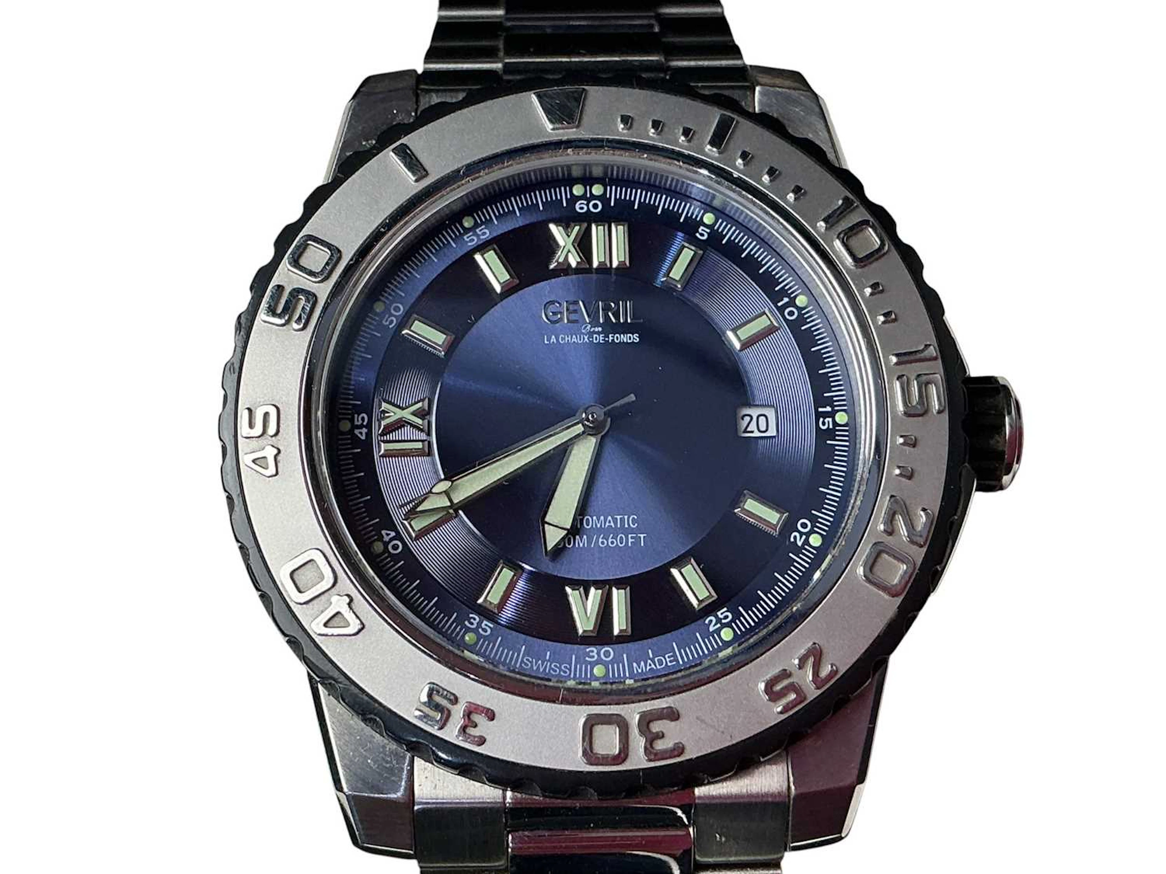 GEVRIL STAINLESS STEEL AUTOMATIC WRIST WATCH