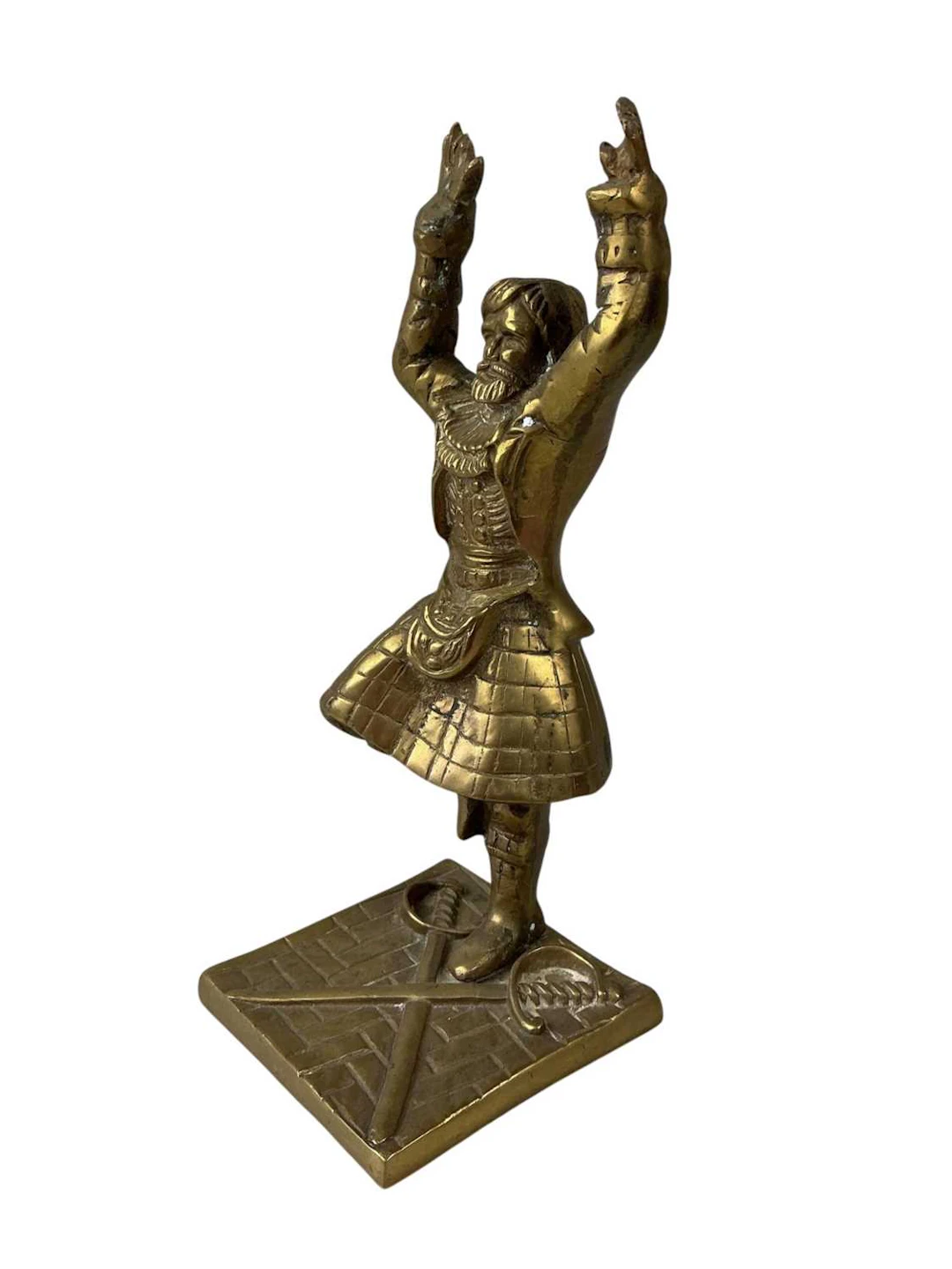 BRASS HIGHLAND SWORD DANCER MID 20TH CENTURY