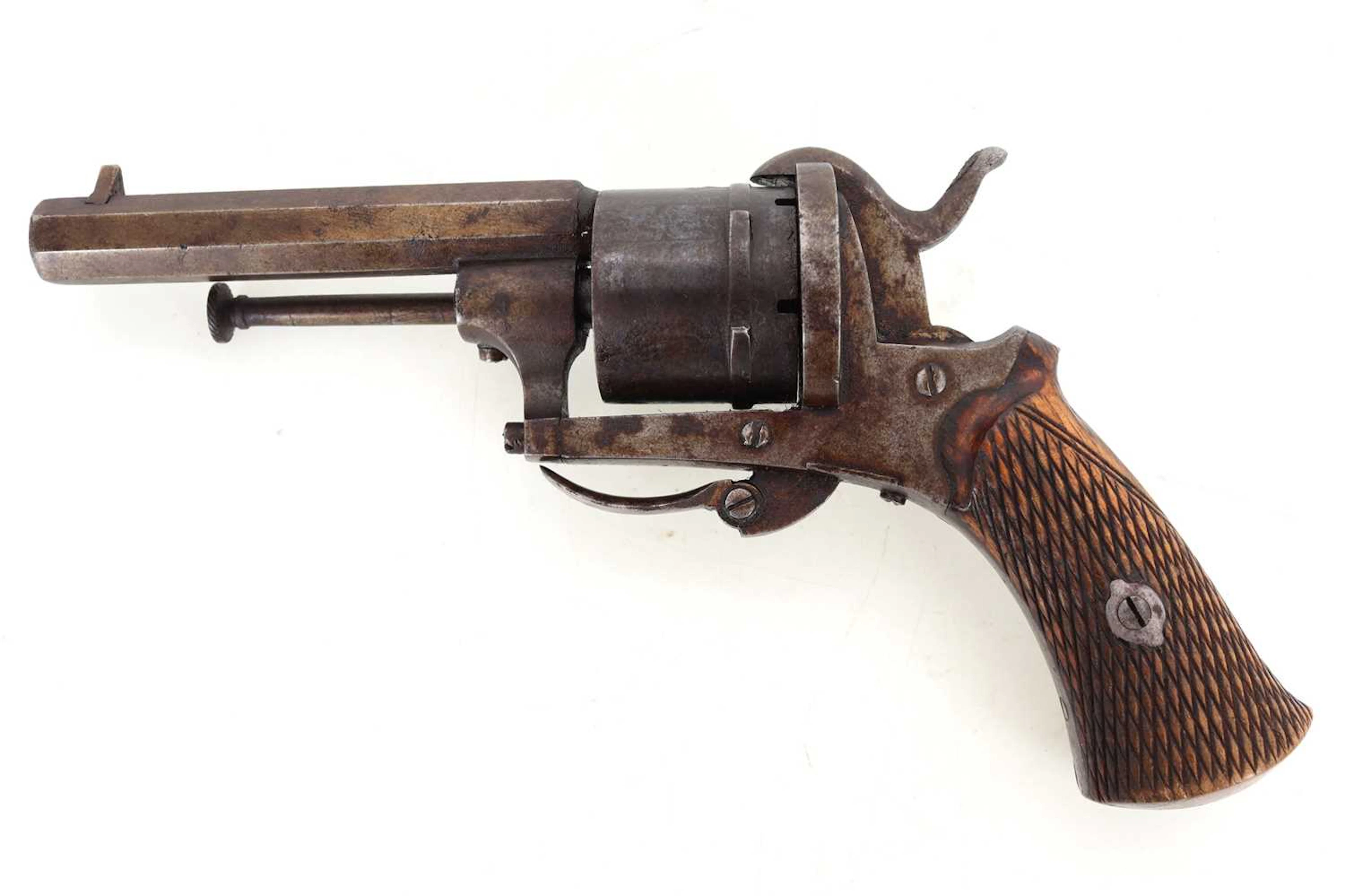 BELGIAN 7MM PINFIRE REVOLVER 19TH CENTURY