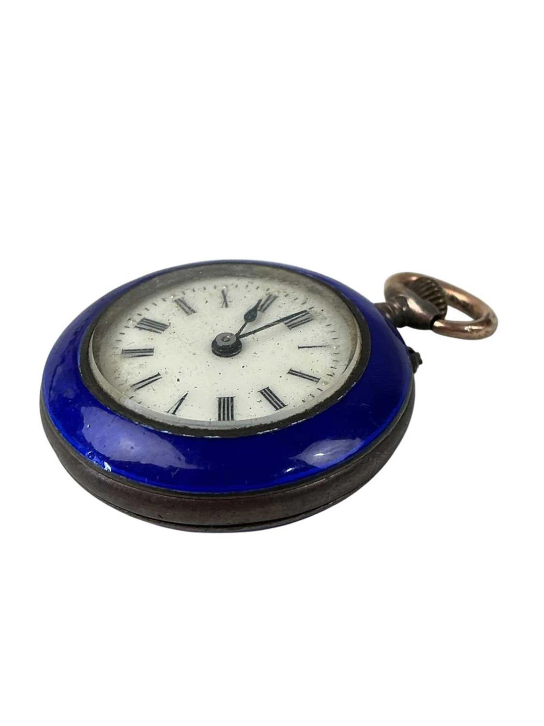 SILVER AND ENAMEL FOB WATCH, LATE 19TH CENTURY AND OTHER JEWELLERY