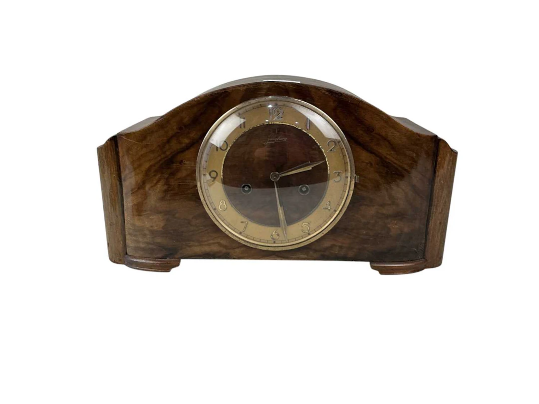 JUNGANS WALNUT CASED MANTEL CLOCK EARLY/MID 20TH CENTURY