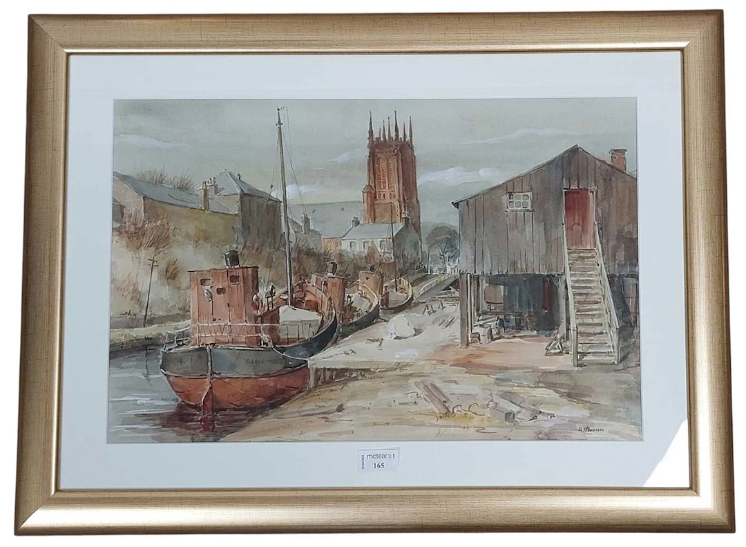 SCOTTISH SCHOOL (20TH CENTURY) KIRKINTILLOCH BOATYARD