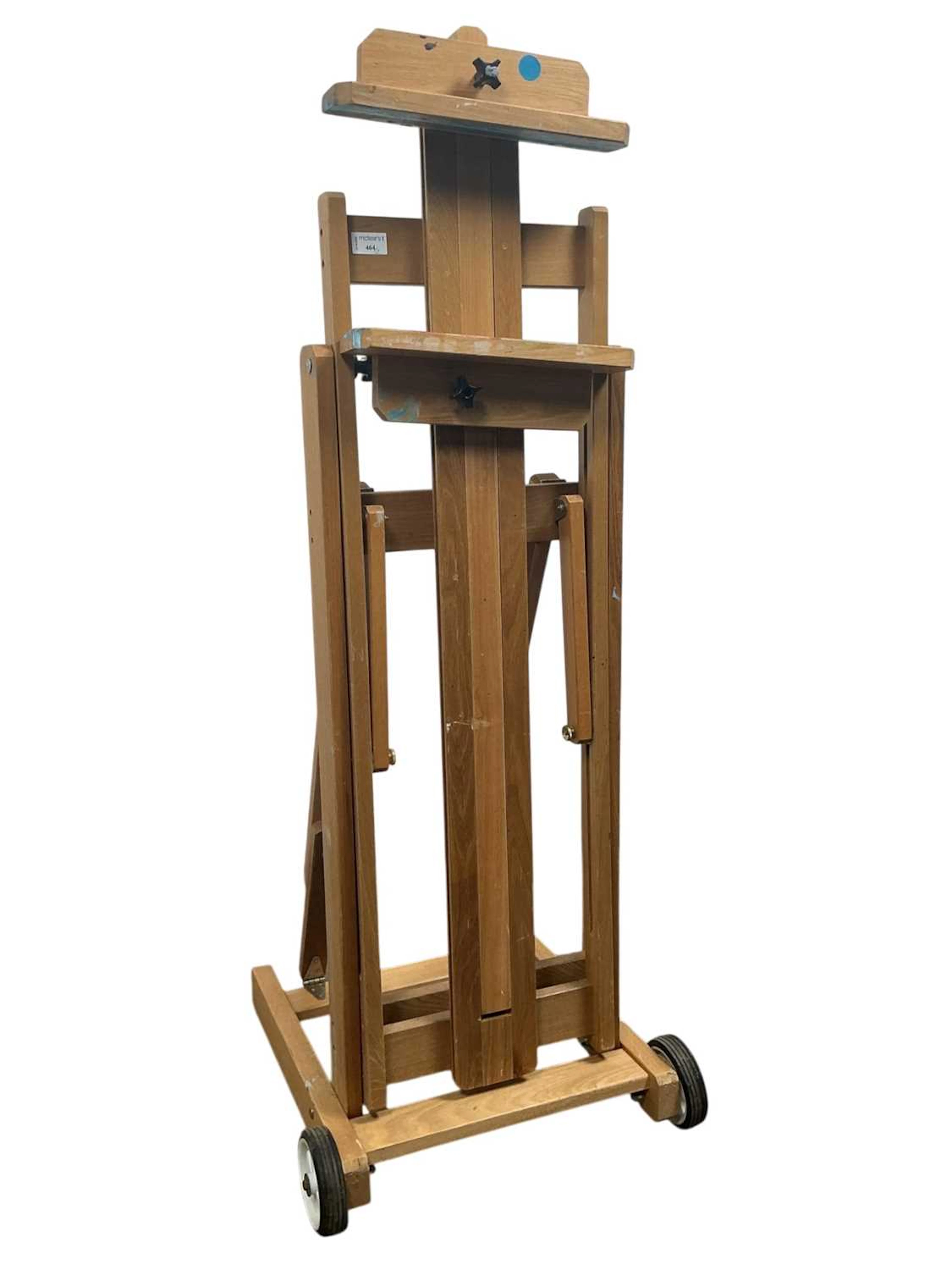 MODERN BEECH ARTIST'S EASEL, LATE 20TH CENTURY AND ANOTHER