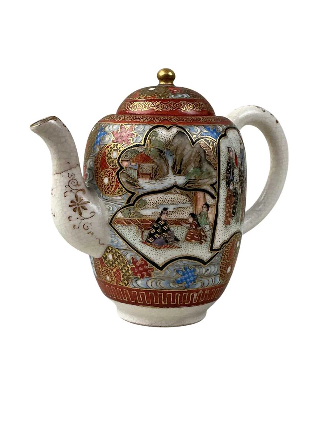 JAPANESE SATSUMA POTTERY MINIATURE TEAPOT EARLY/MID 20TH CENTURY