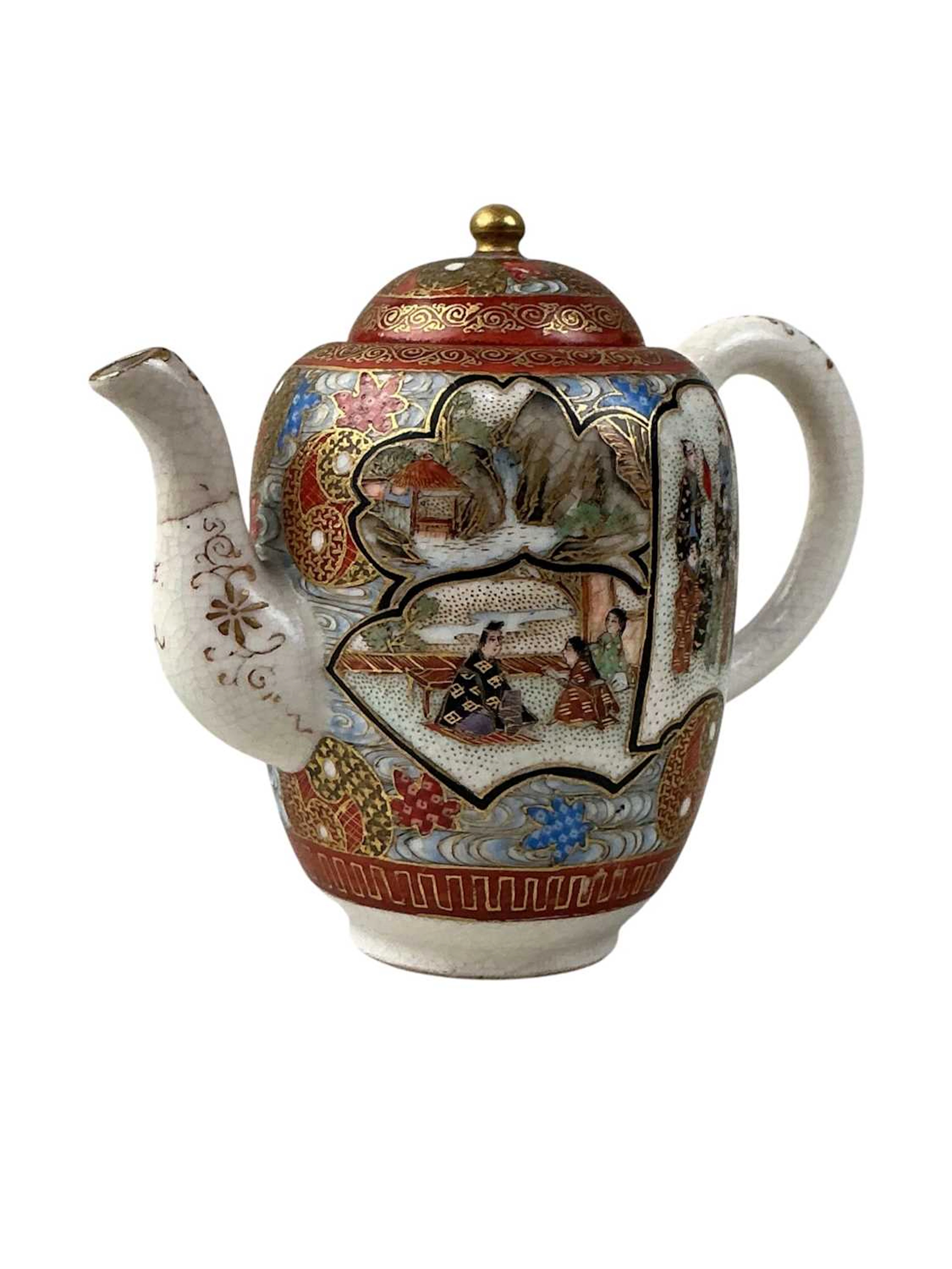 JAPANESE SATSUMA POTTERY MINIATURE TEAPOT EARLY/MID 20TH CENTURY