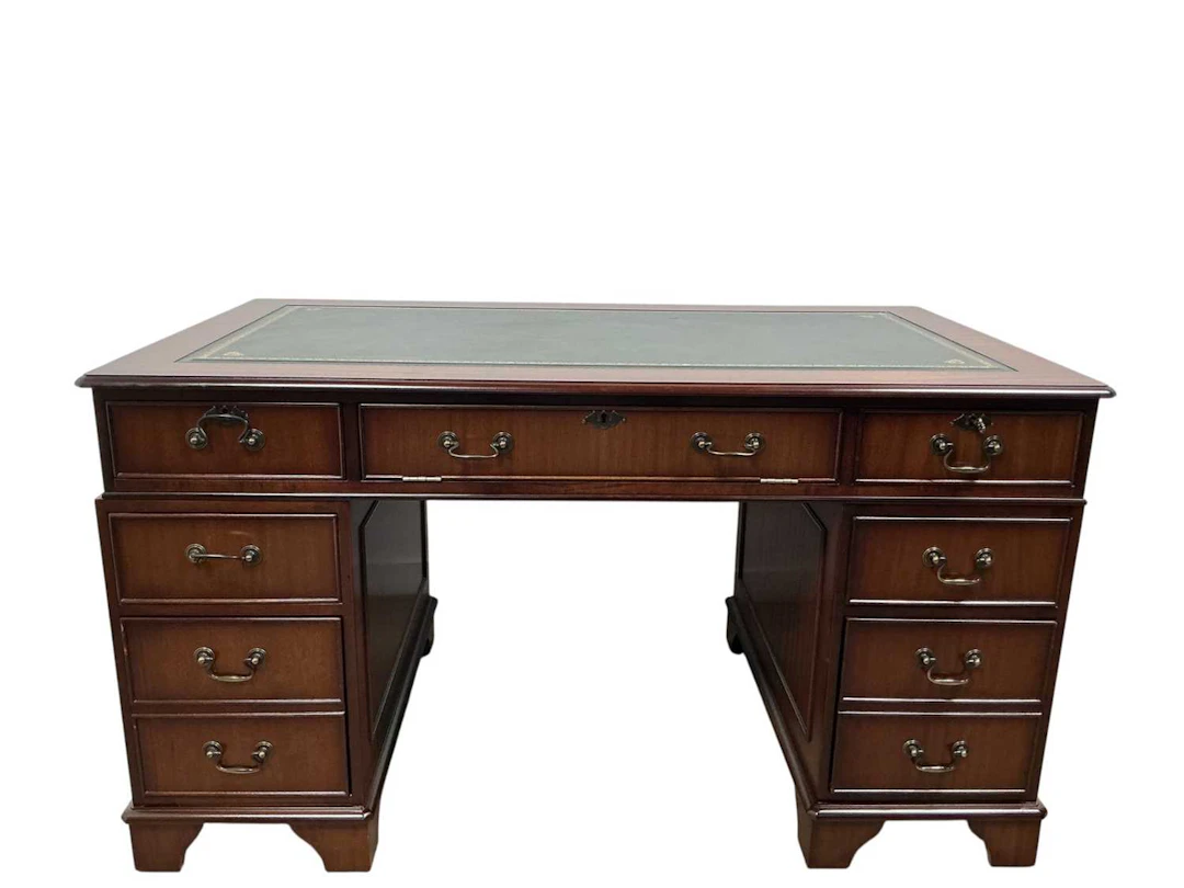 REPRODUCTION MAHOGANY DESK LATE 20TH CENTURY