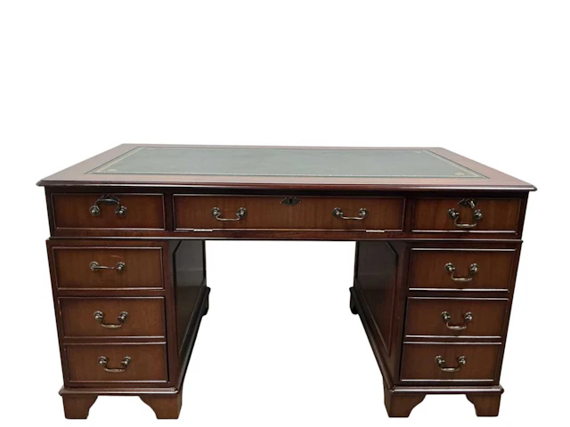 REPRODUCTION MAHOGANY DESK LATE 20TH CENTURY