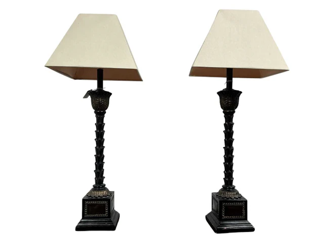 PAIR OF RESIN TABLE LAMPS LATE 20TH CENTURY