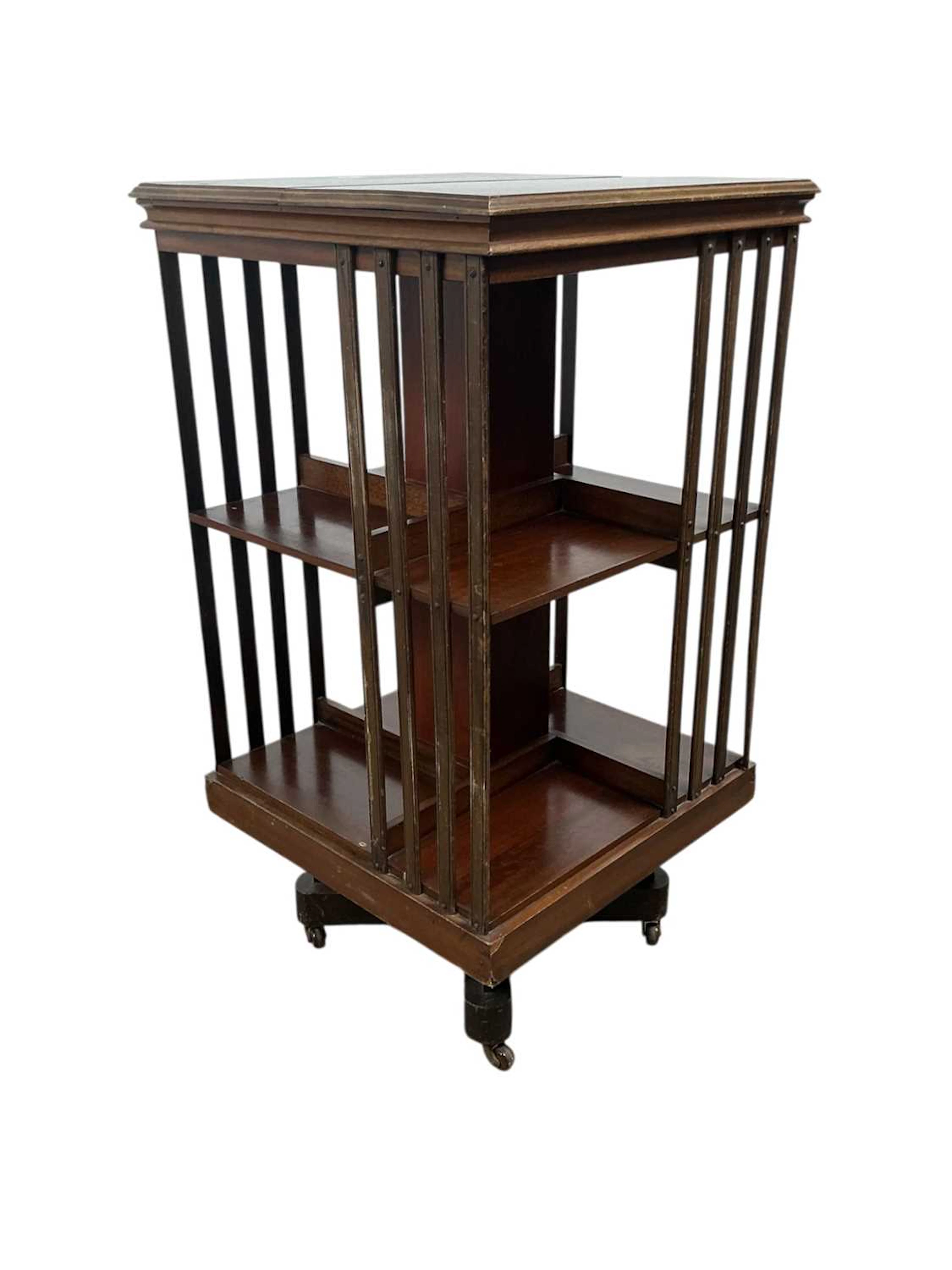 MAHOGANY REVOLVING BOOKCASE EARLY/MID 20TH CENTURY