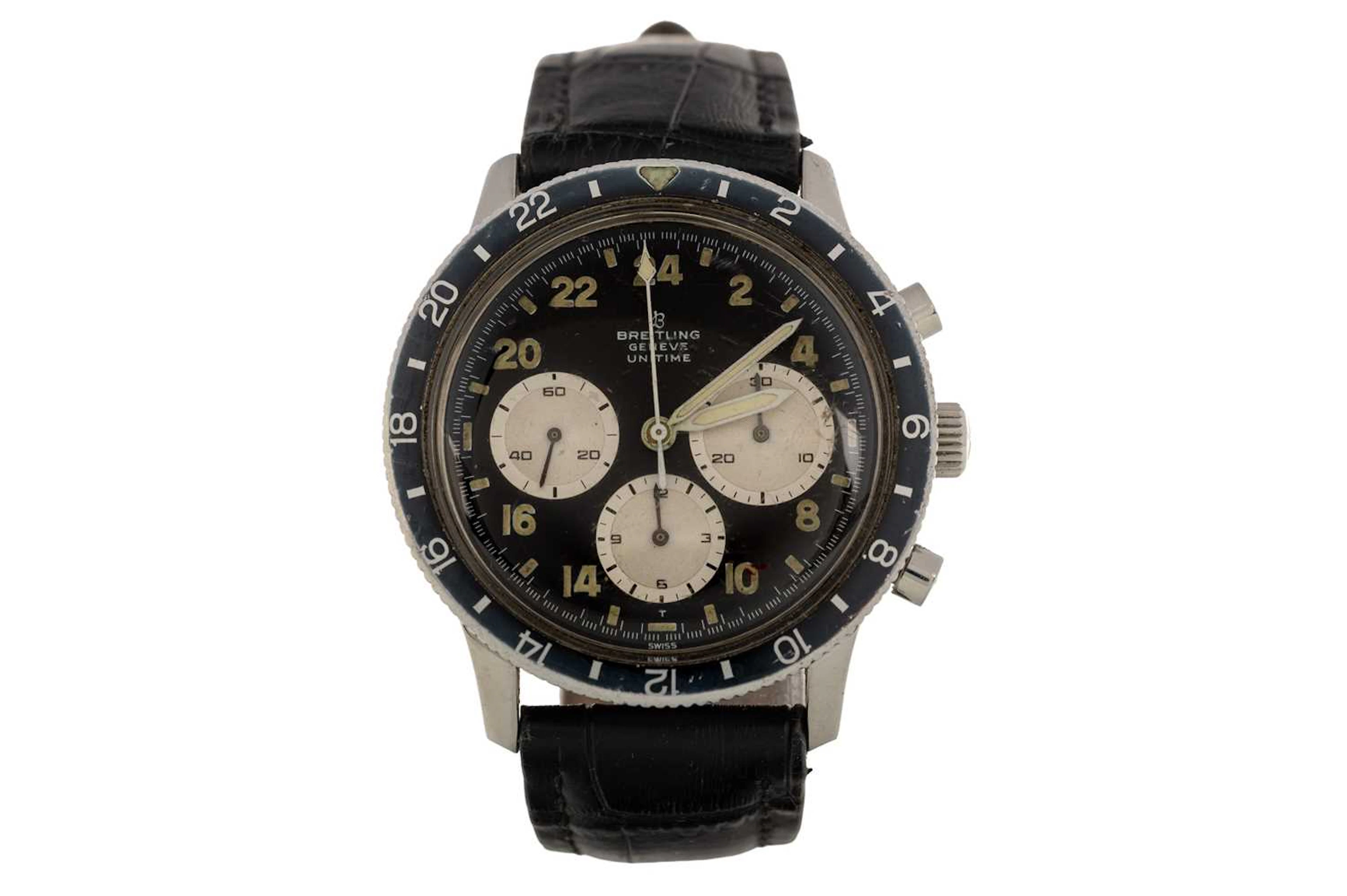 BREITLING UNTIME STAINLESS STEEL WRIST WATCH