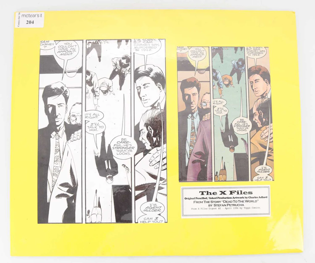 THE X-FILES, ORIGINAL PUBLISHED COMIC ARTWORK 1996
