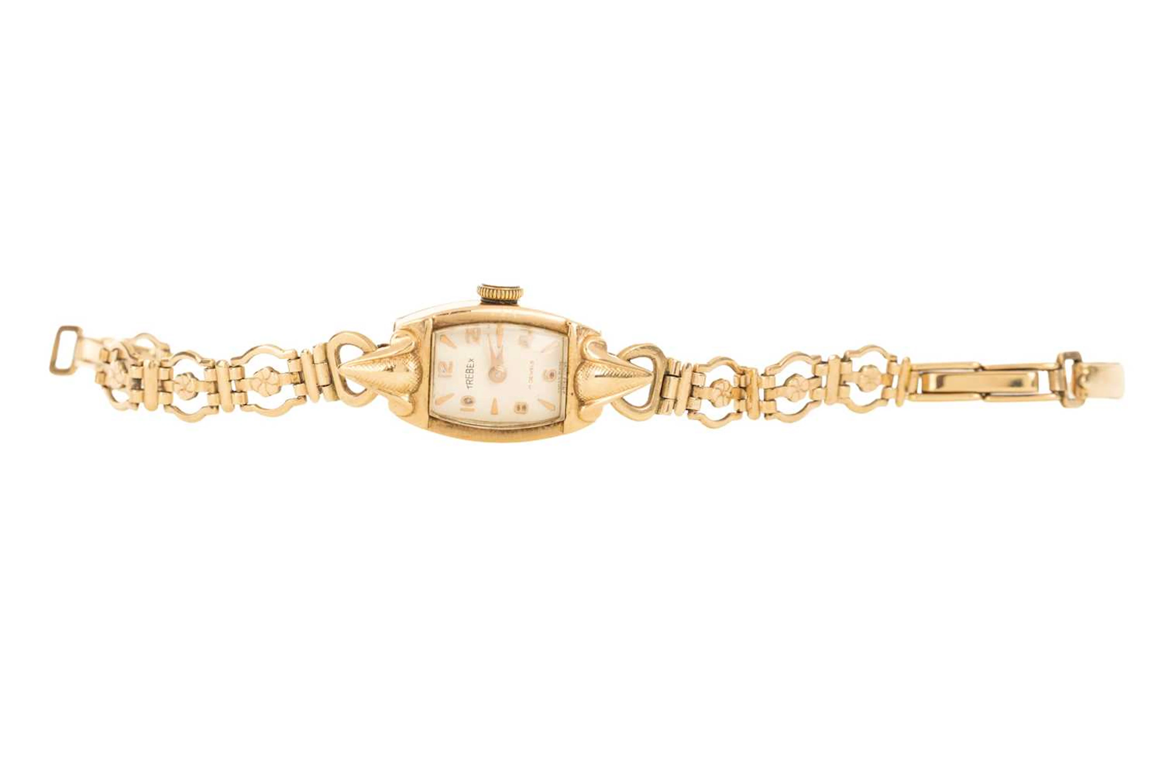 TREBEX NINE CARAT GOLD MANUAL WIND WRIST WATCH
