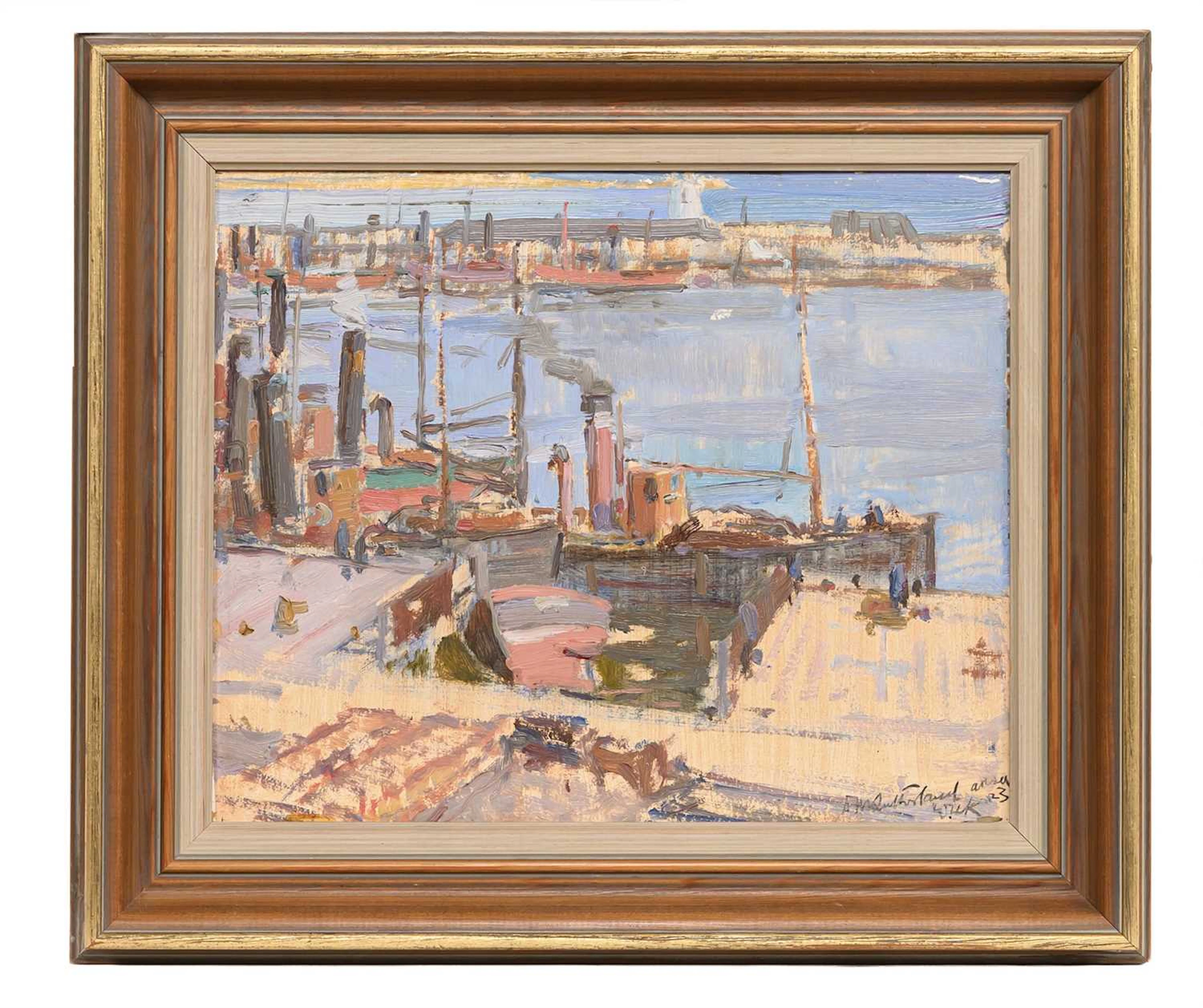 * DAVID MACBETH SUTHERLAND (SCOTTISH 1883 - 1973) WICK HARBOUR