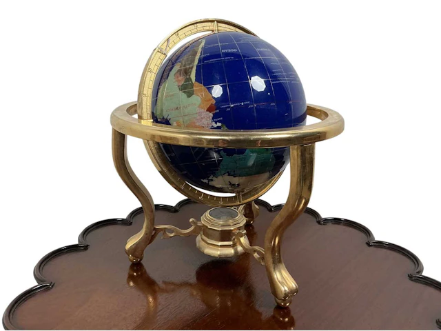 SPECIMEN MARBLE TERRESTRIAL GLOBE LATE 20TH CENTURY