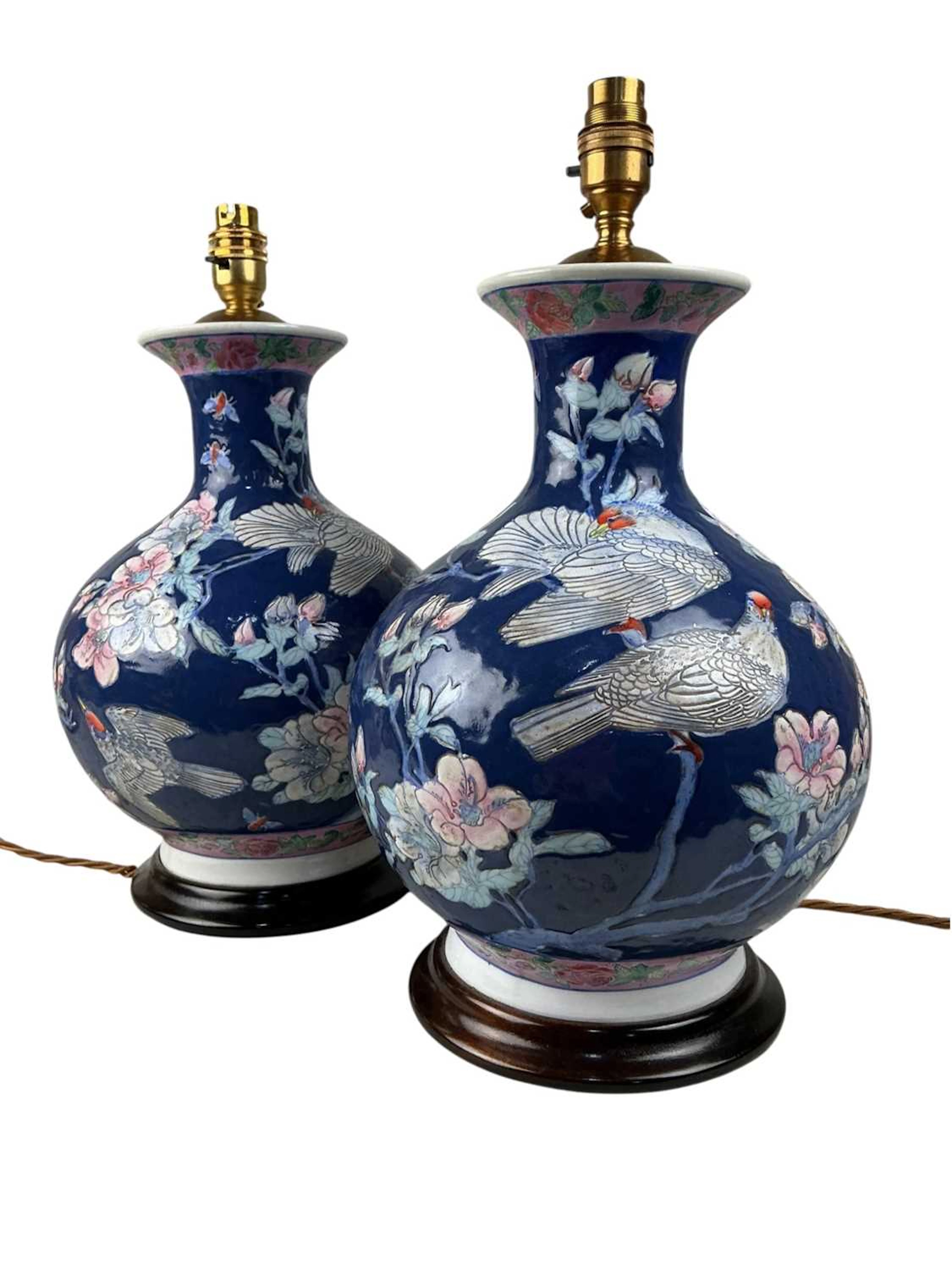 PAIR OF CERAMIC TABLE LAMPS MID/LATE 20TH CENTURY