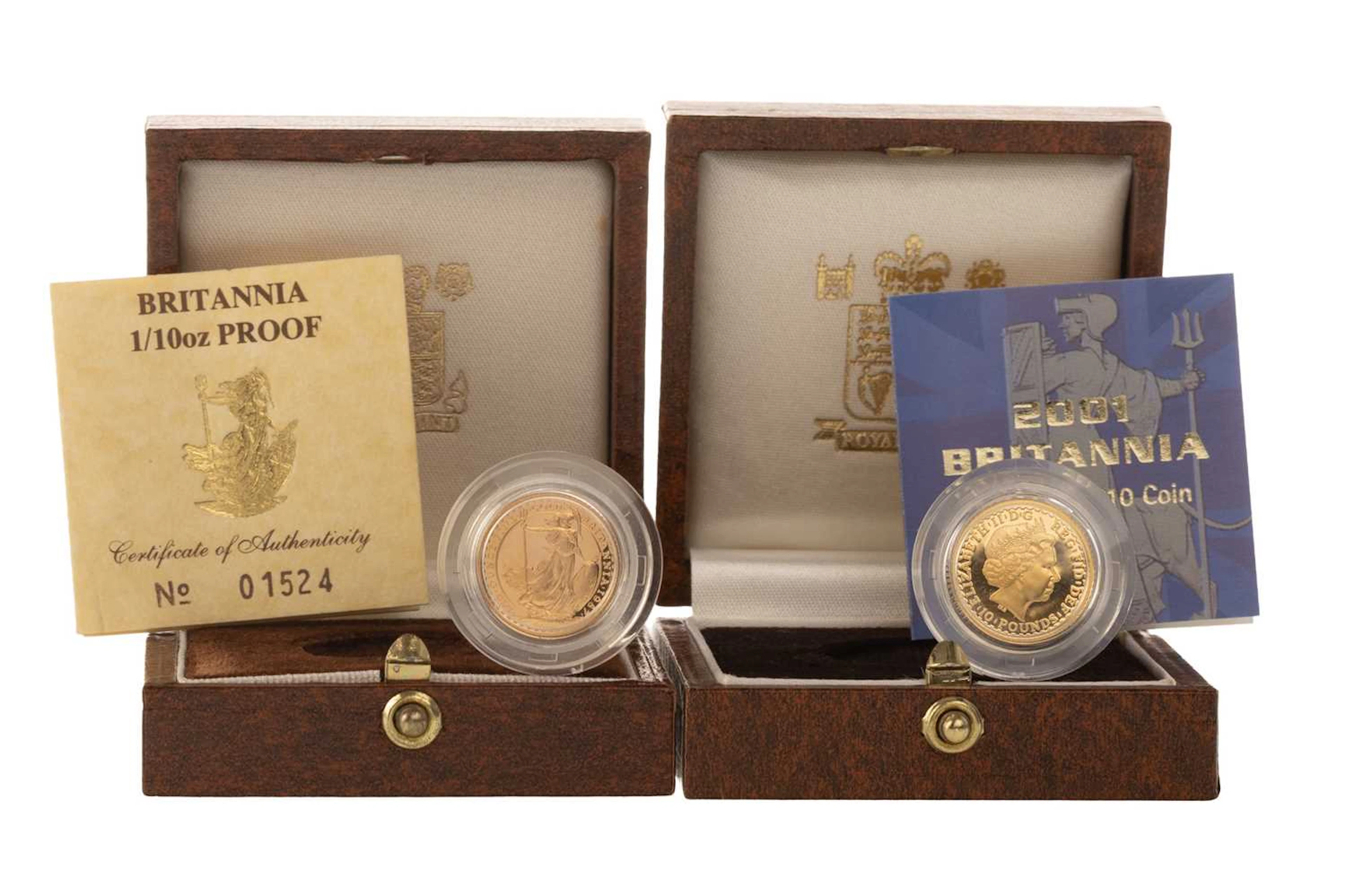 TWO GOLD 1/10oz COINS LATE 20TH CENTURY