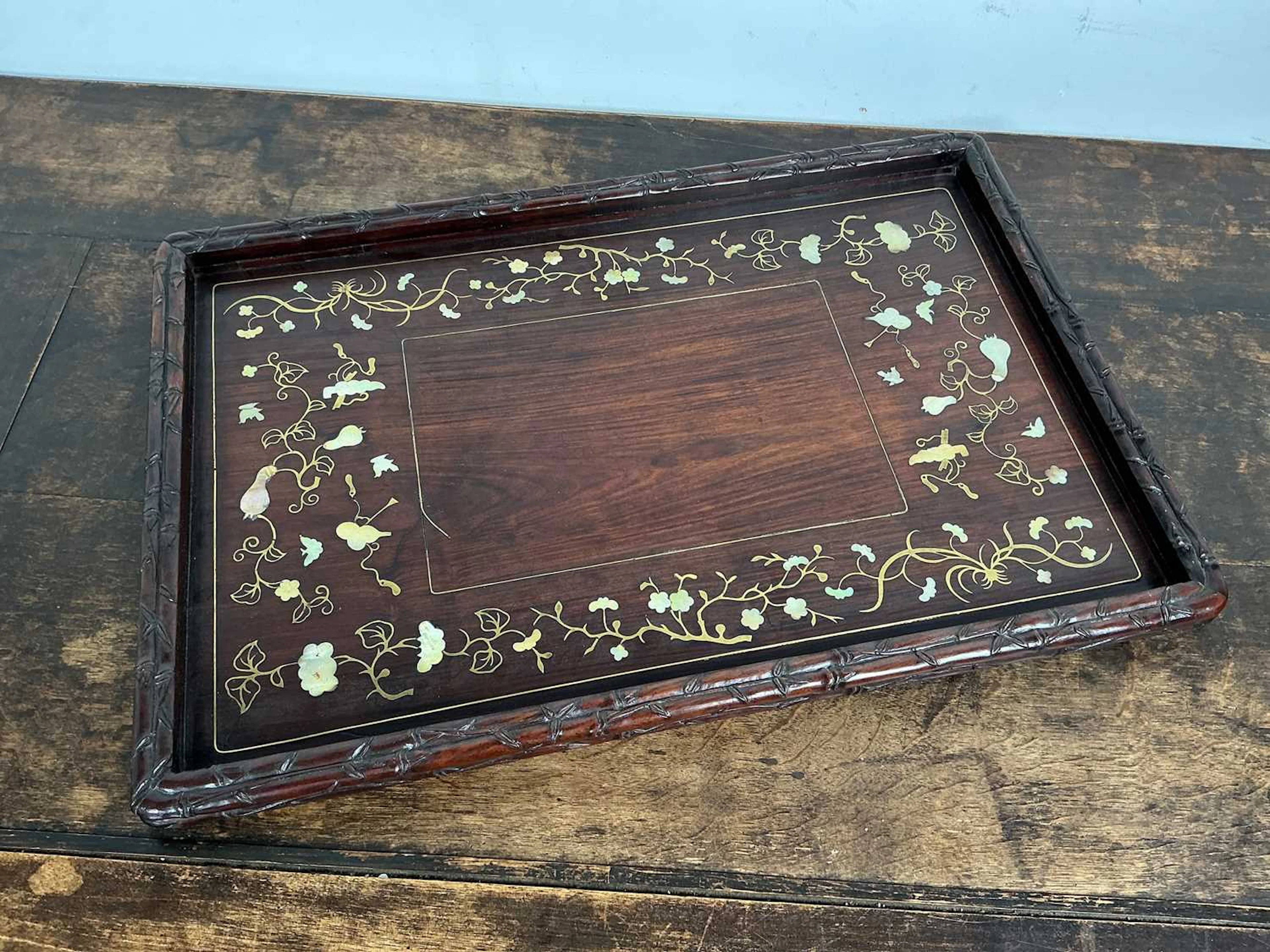 GROUP OF CHINESE SERVING TRAYS LATE 19TH CENTURY AND LATER