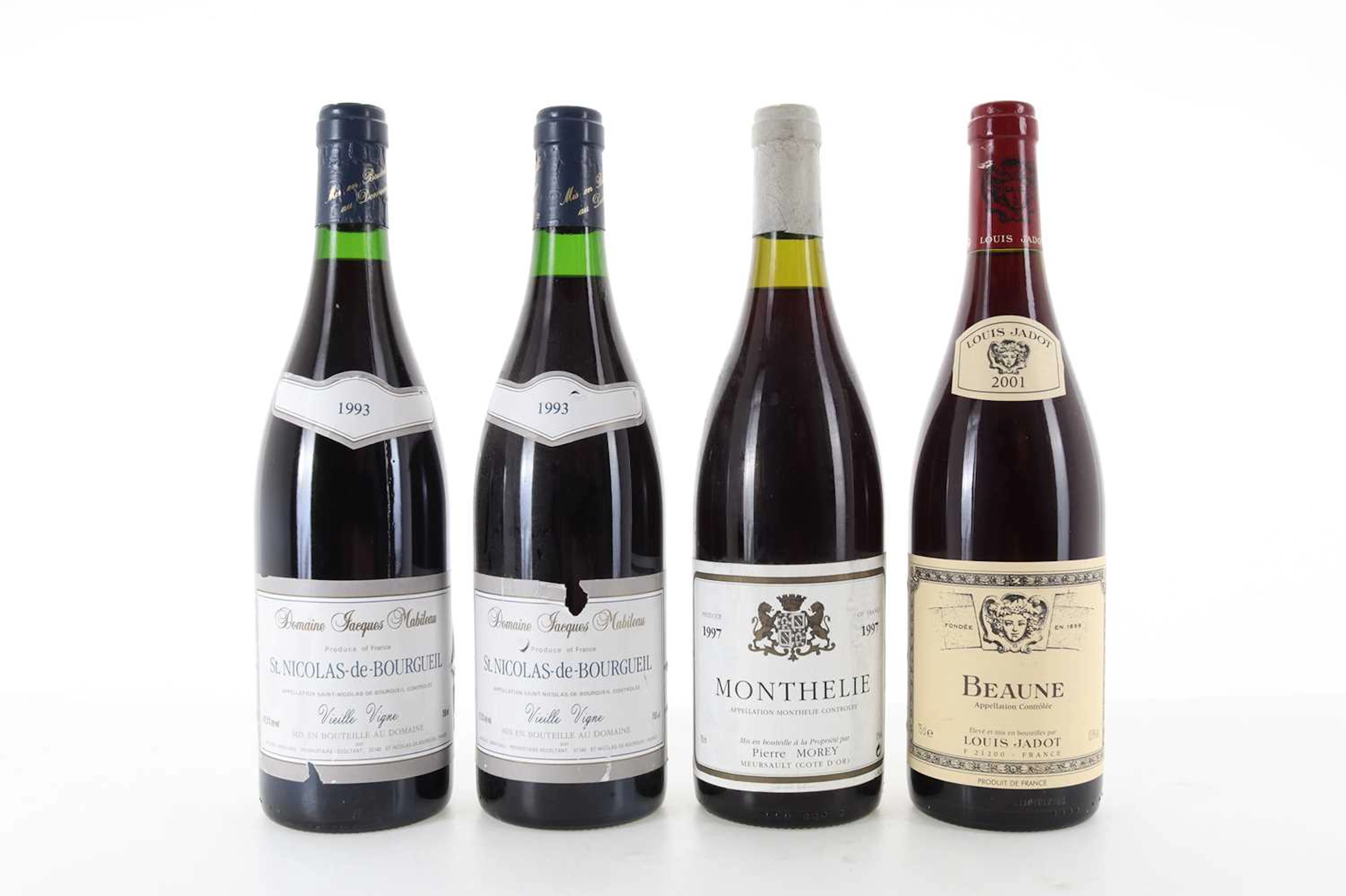 FOUR BOTTLES OF FRENCH RED WINE INCLUDING LOUIS JADOT 2001 BEAUNE