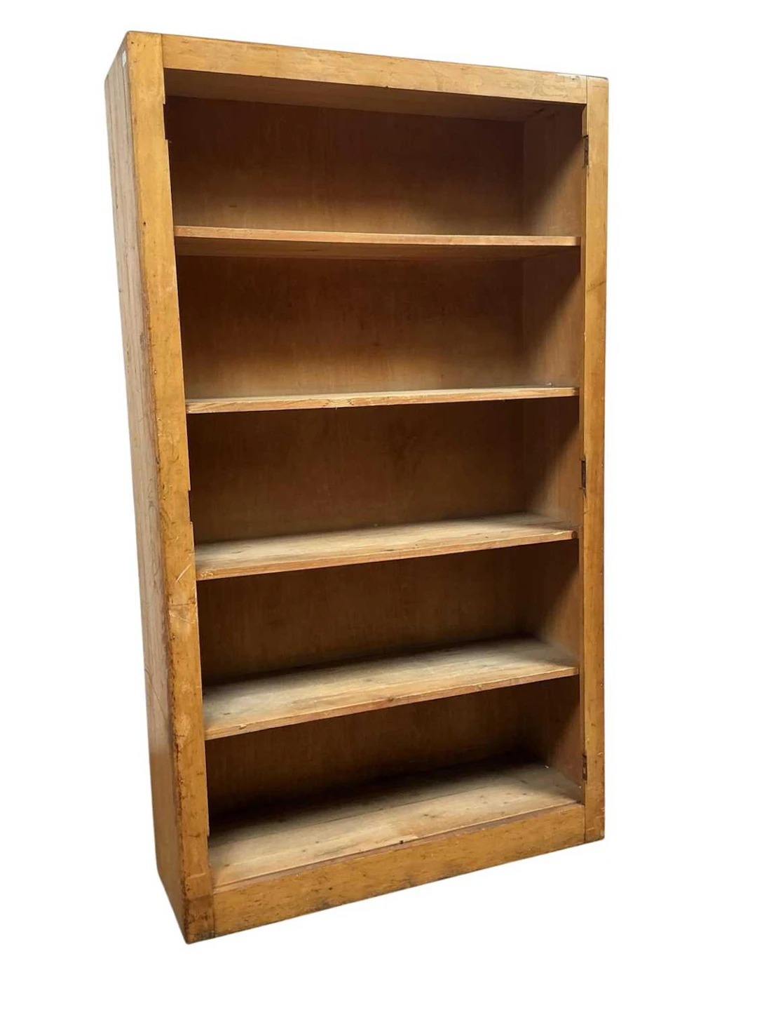 RUSTIC STRIPPED PINE OPEN BOOKCASE EARLY 21ST CENTURY