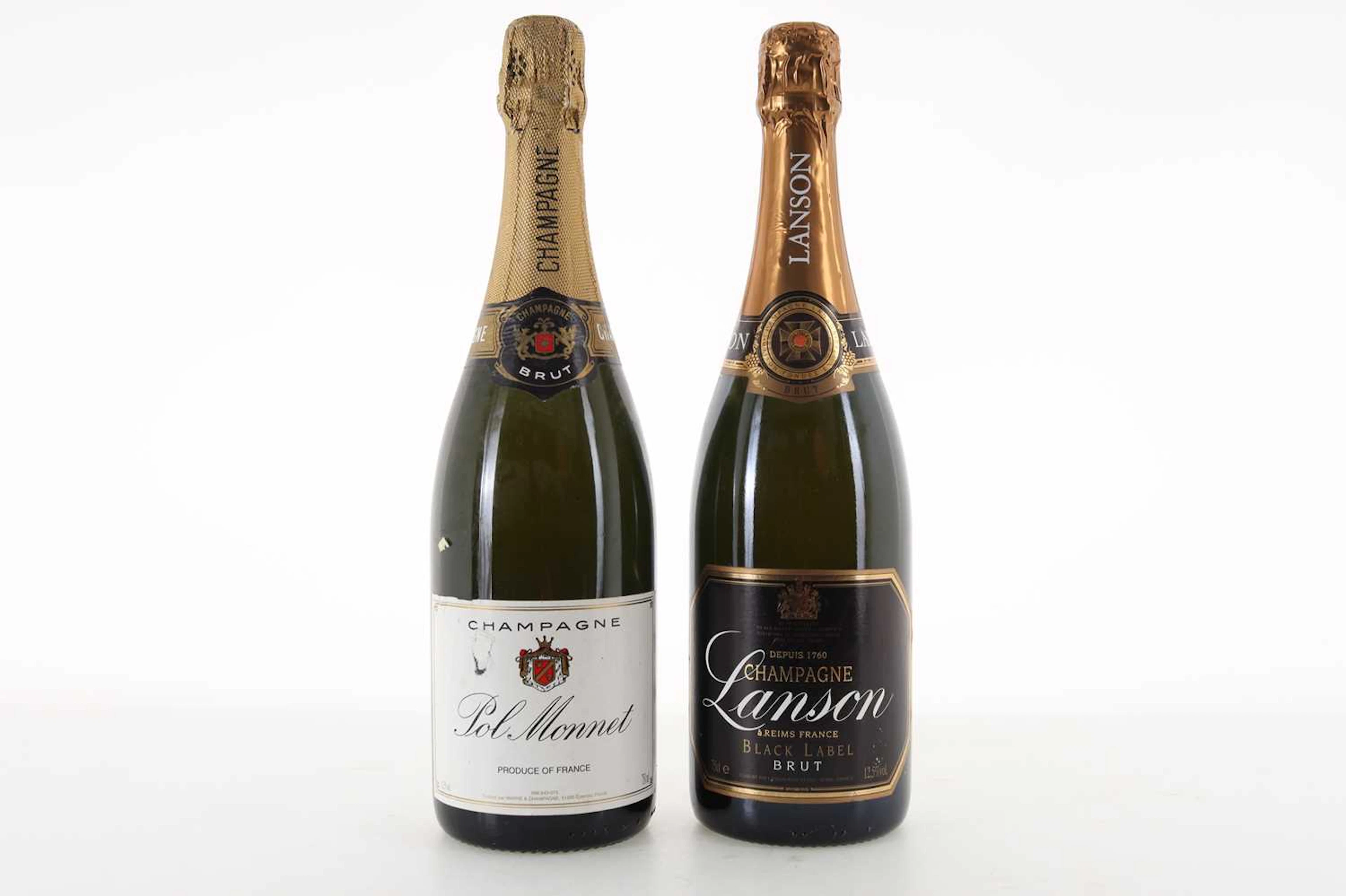 POL MONNET BRUT AND LANSON BLACK LABEL CHAMPAGNE